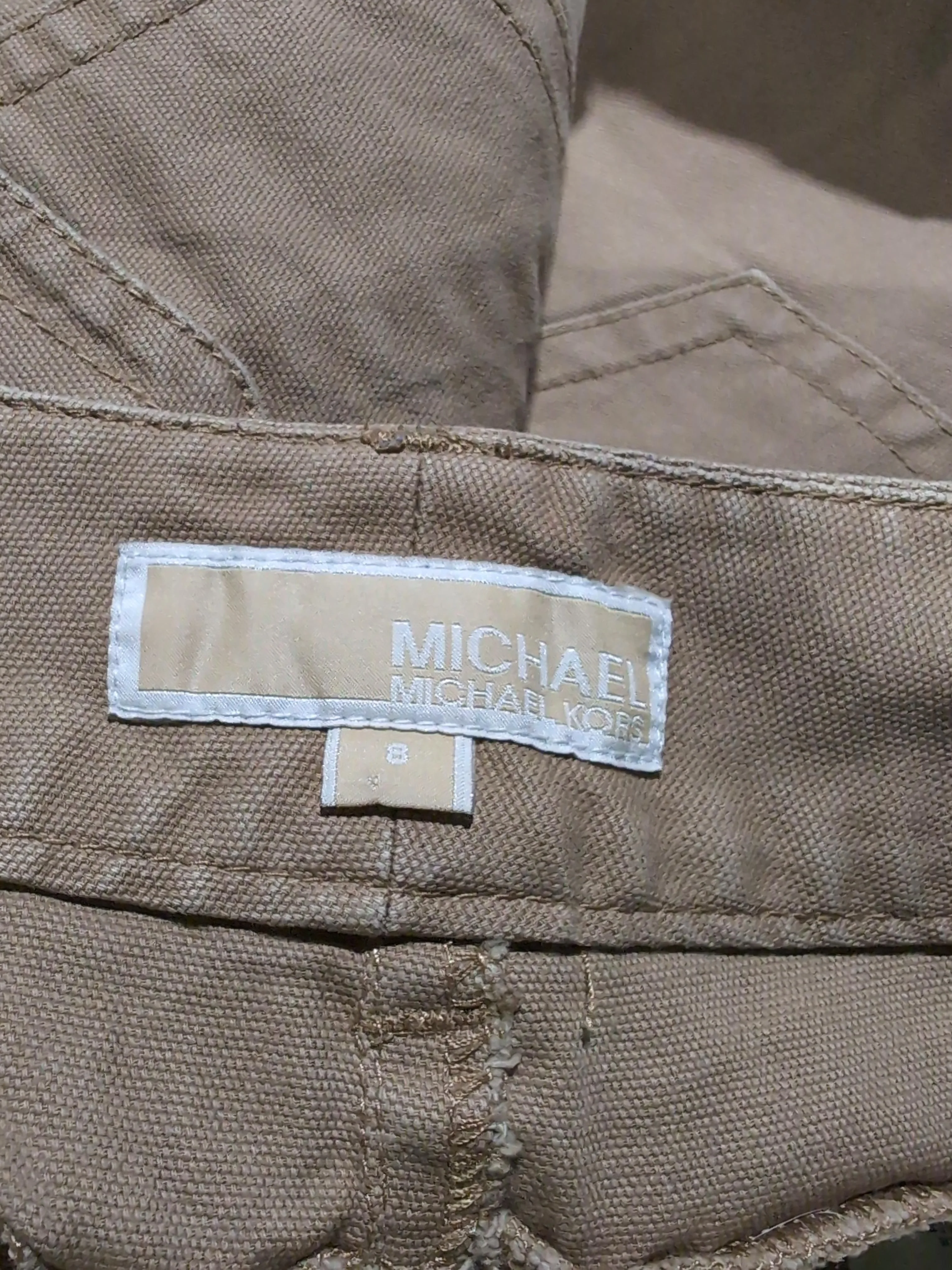 Michael Kors Women's Trousers UK 12 Tan Cotton with Spandex Tapered Cropped - Image 7