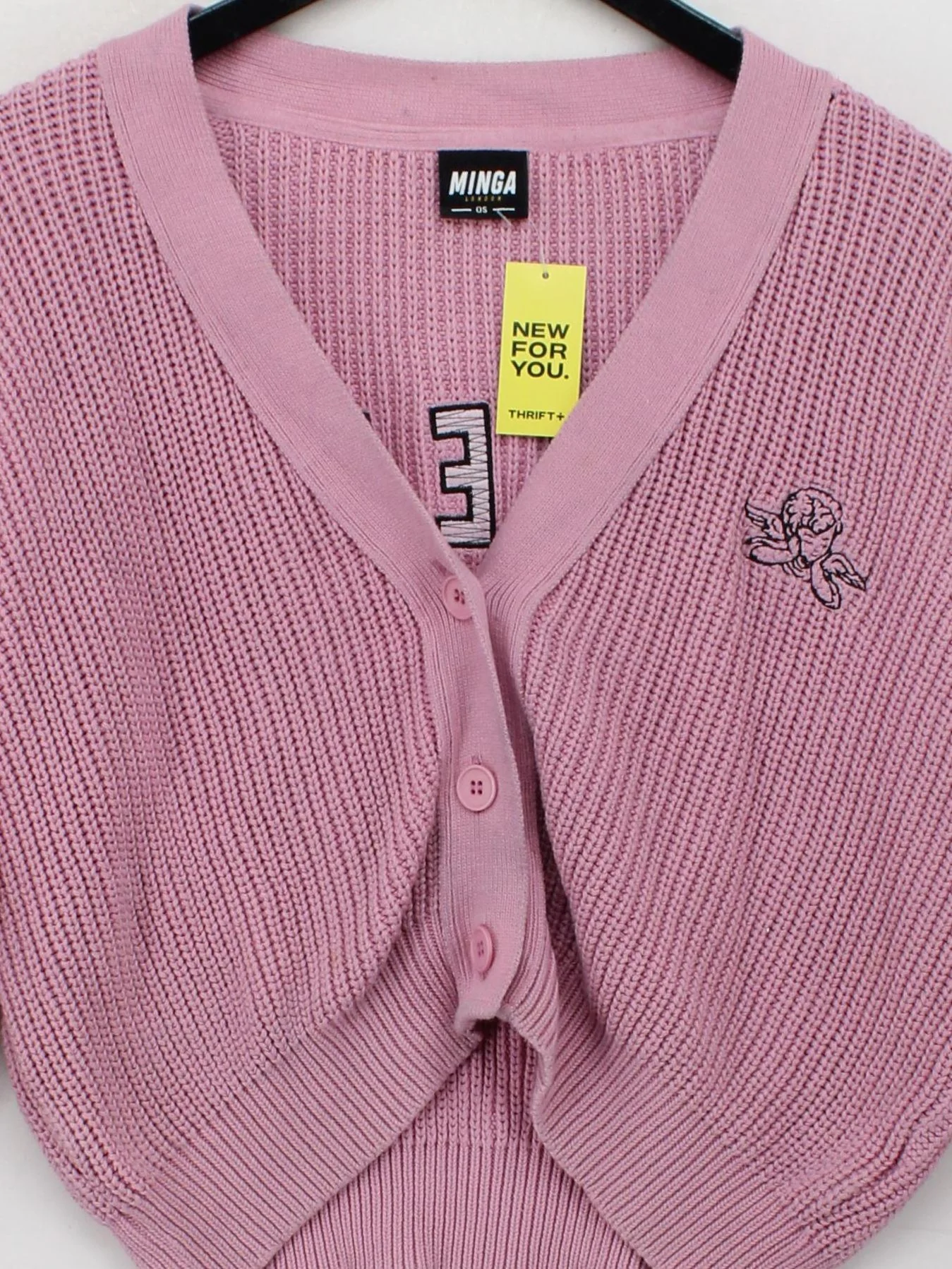 Minga London Women's Cardigan Pink 100% Cotton V-Neck Cardigan - Image 3