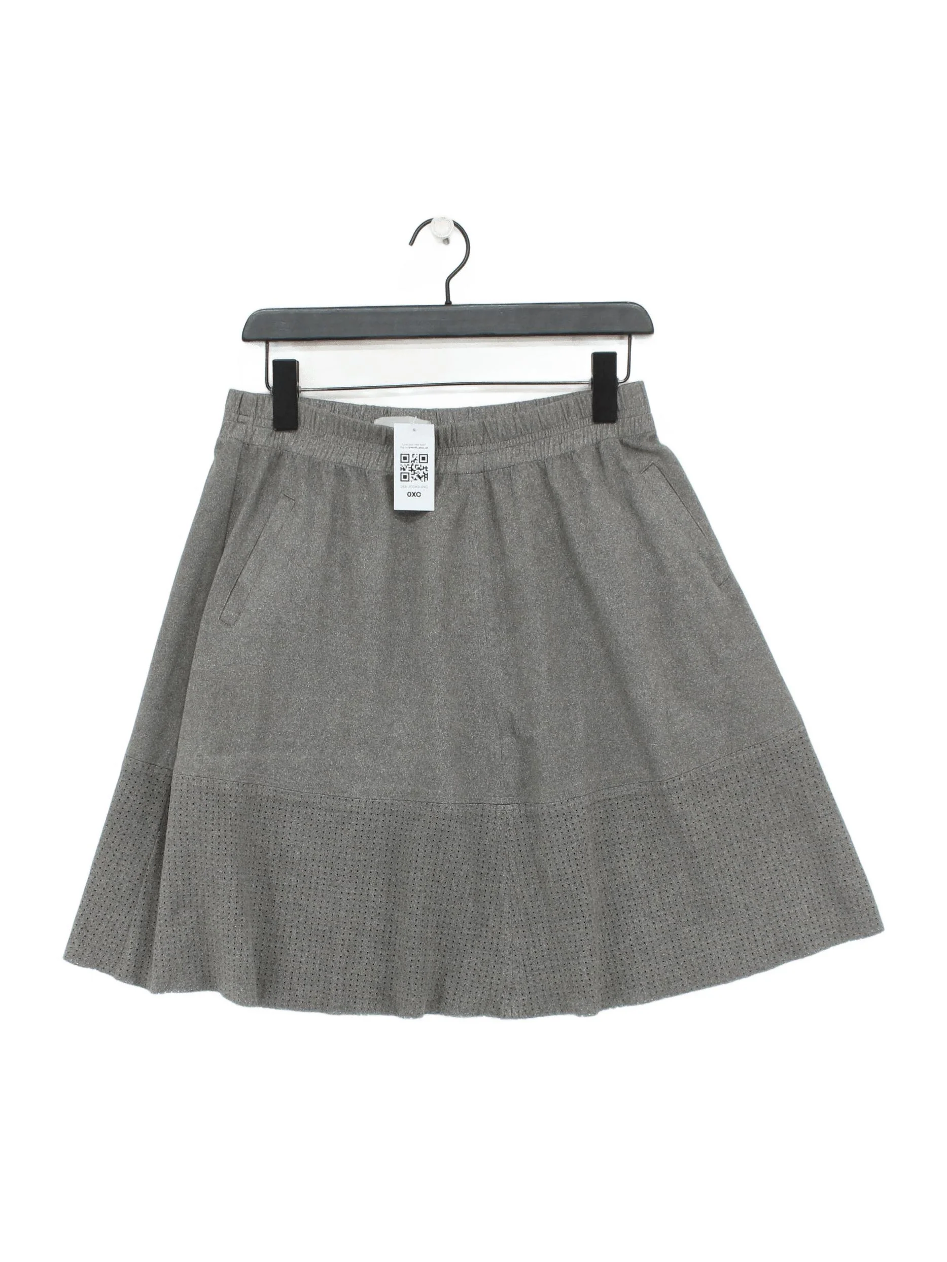 Minimum Women's Mini Skirt UK 8 Grey Polyester with Elastane, Cotton Short Mini