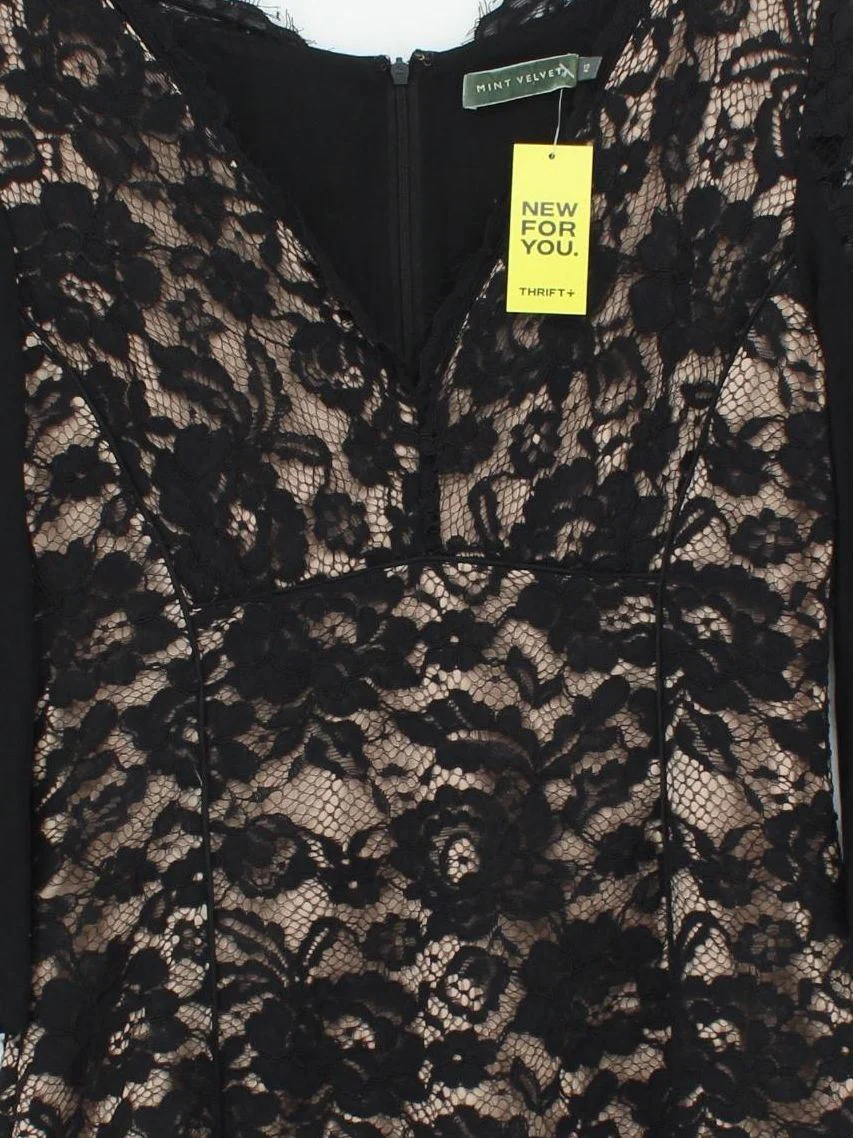 Mint Velvet Bodycon Midi Dress UK12 in Black - Image 3