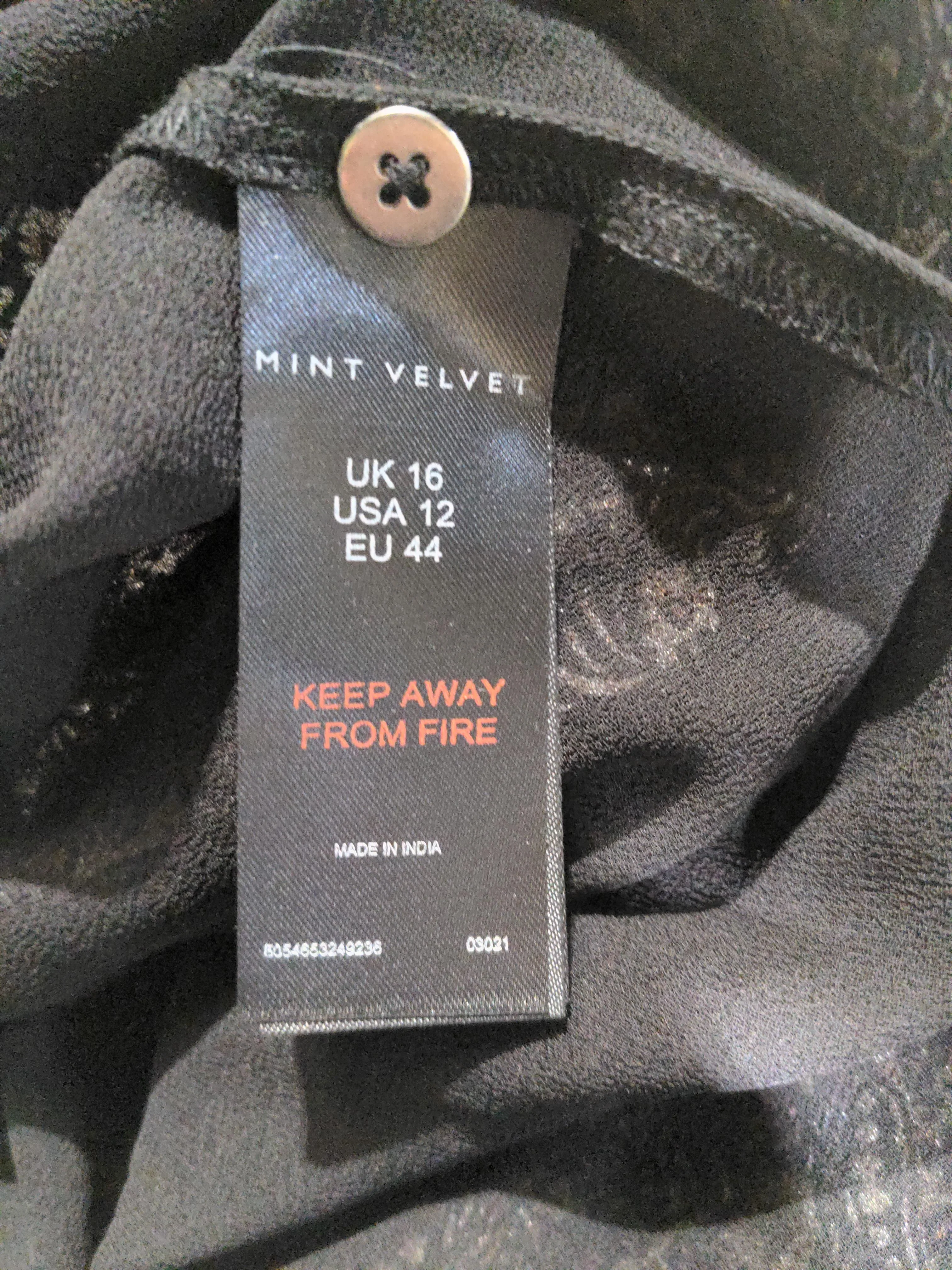 Mint Velvet Shirt Mini Dress UK16 in Black - Image 6