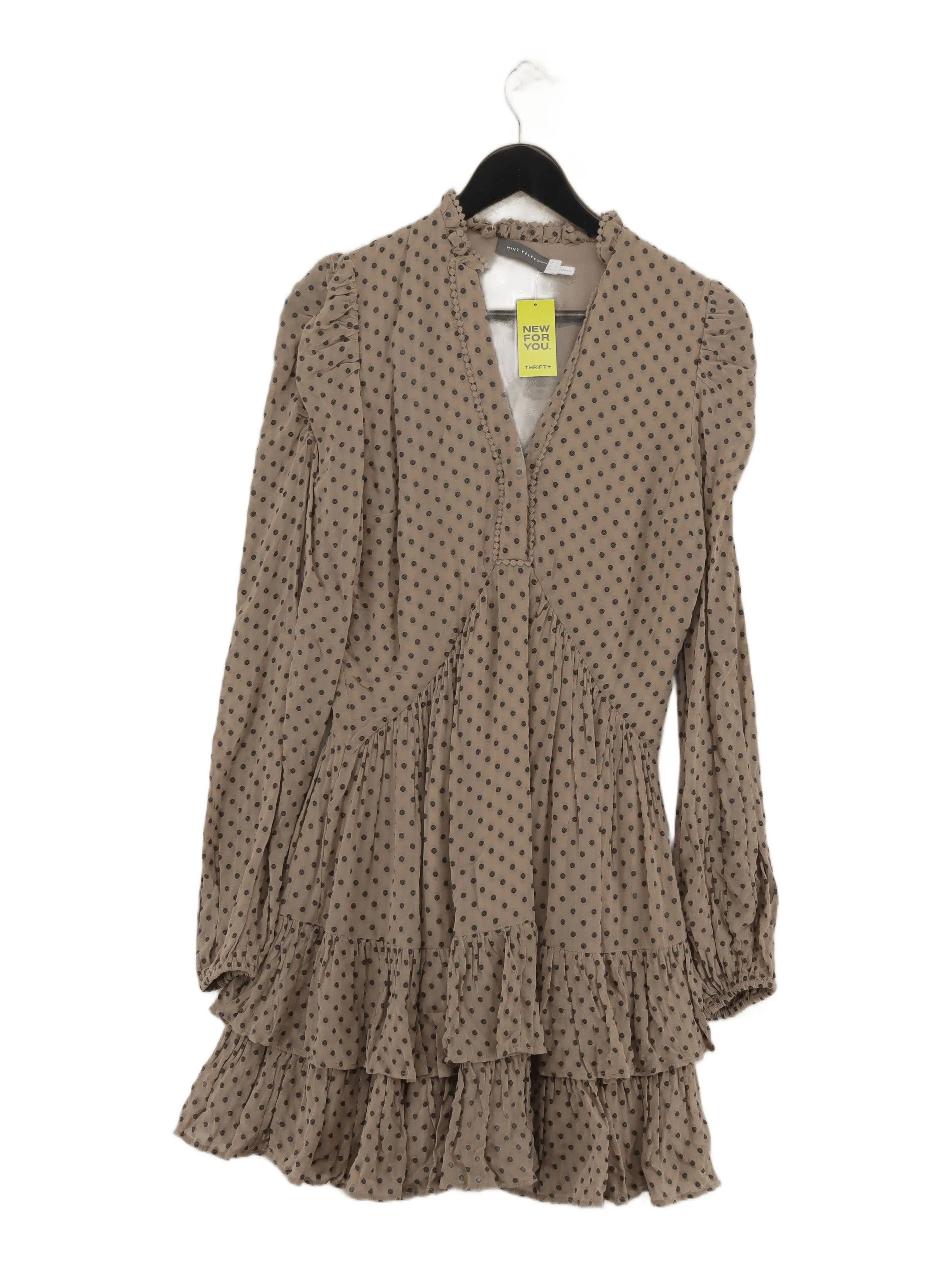 Mint Velvet Skater Mini Dress UK8 in Tan