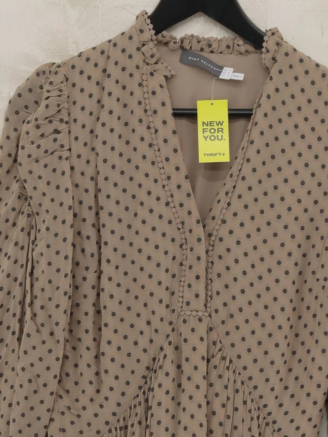 Mint Velvet Skater Mini Dress UK8 in Tan - Image 3