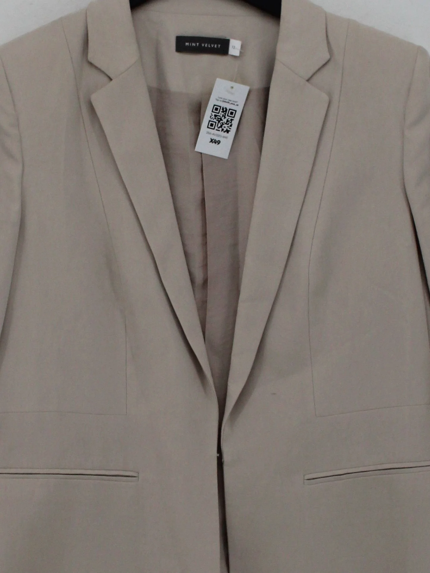 Mint Velvet Women's Blazer UK 12 Cream Rayon - Image 3