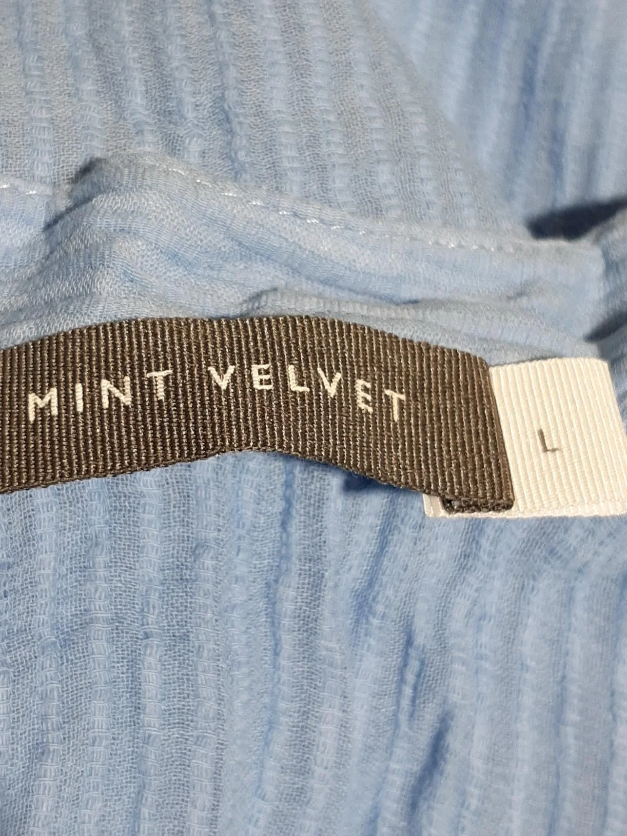 Mint Velvet Women's Blouse L Blue 100% Cotton Long Sleeve Collared Basic - Image 5