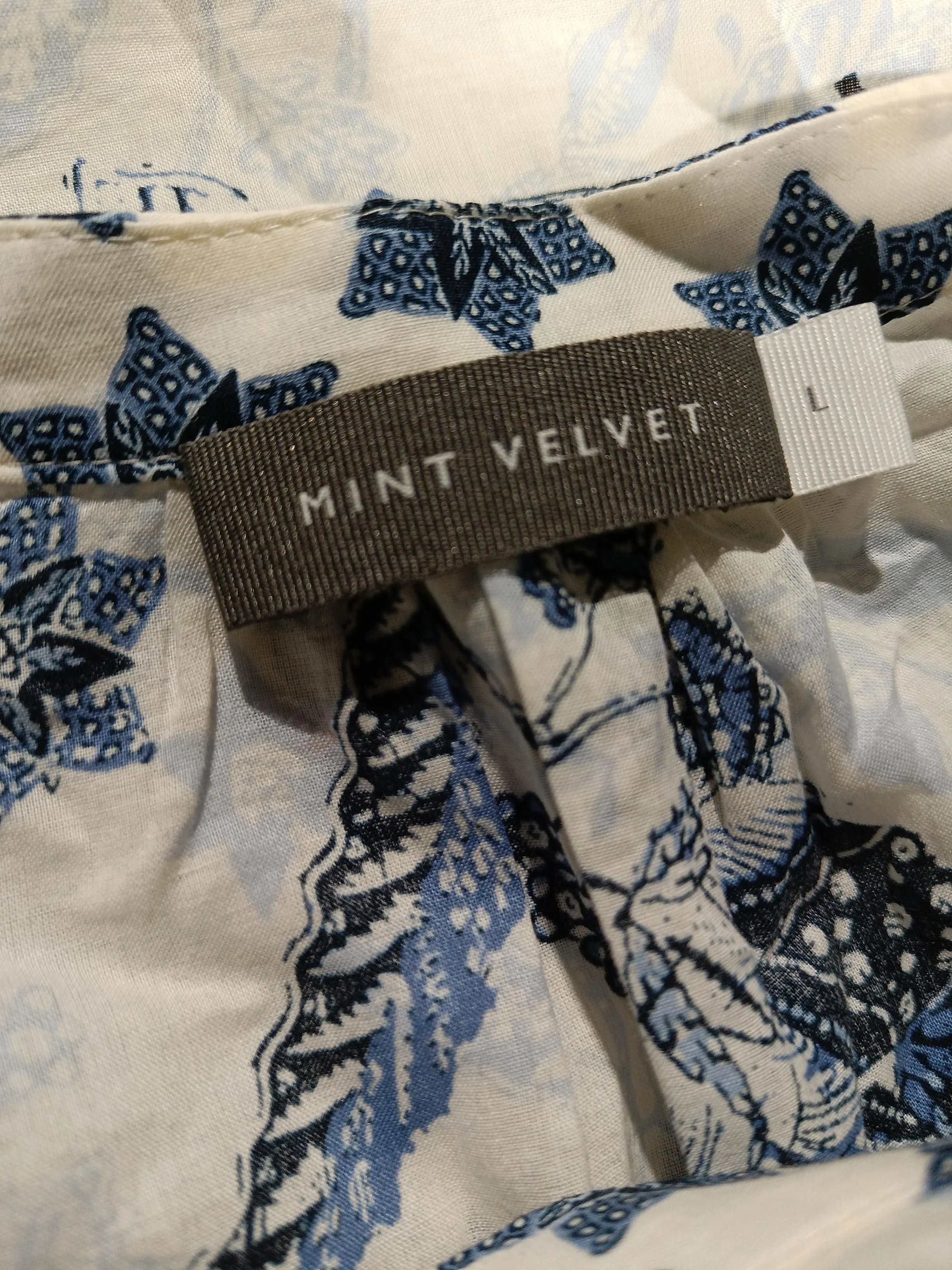 Mint Velvet Women's Blouse L White Floral 100% Other Long Sleeve Collared Basic - Image 5