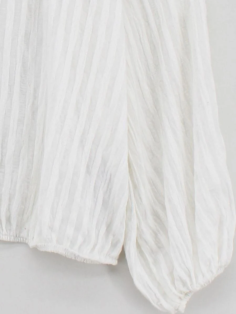 Mint Velvet Women's Blouse L White Viscose with Polyamide Basic - Image 4