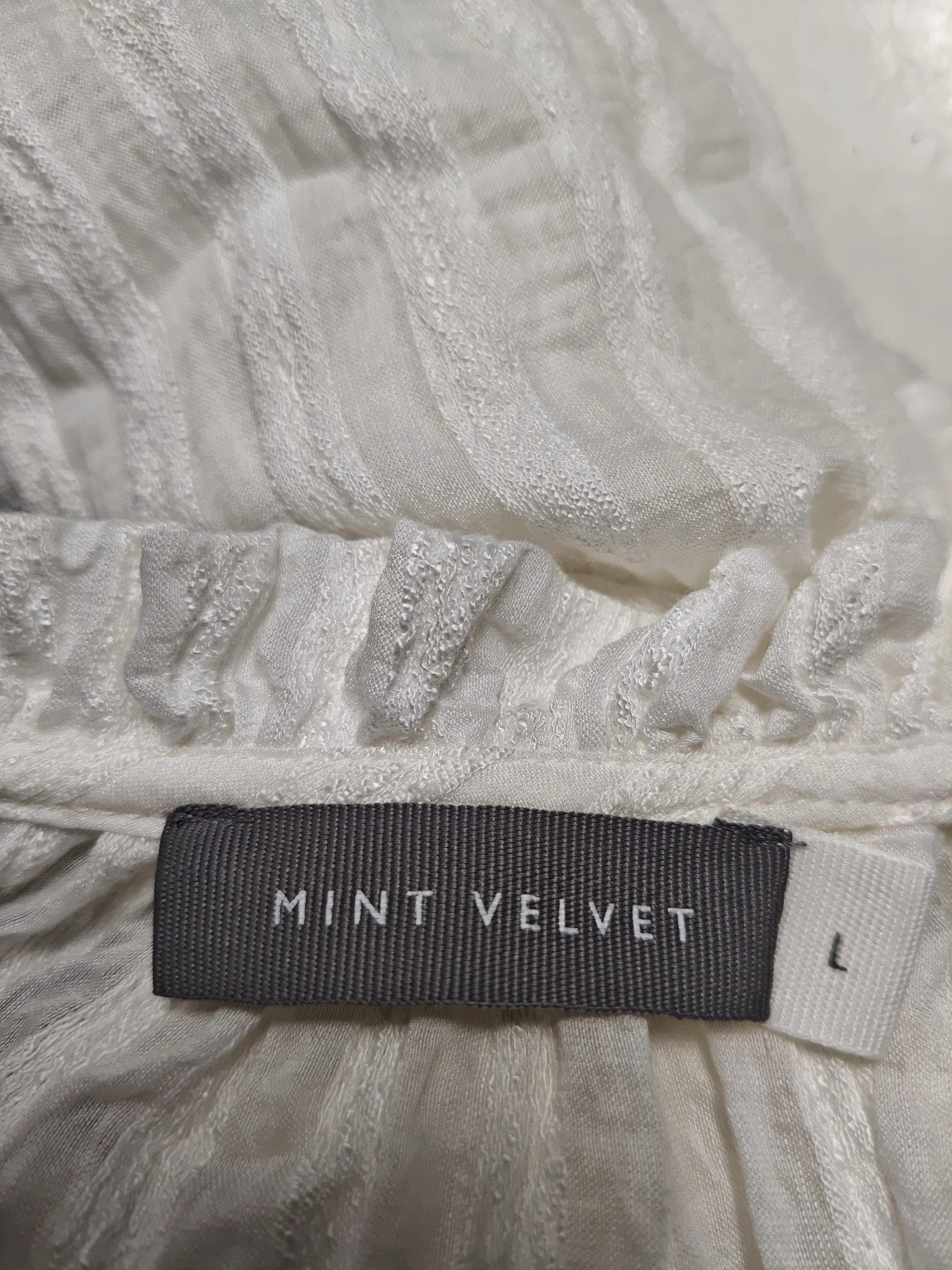Mint Velvet Women's Blouse L White Viscose with Polyamide Basic - Image 5