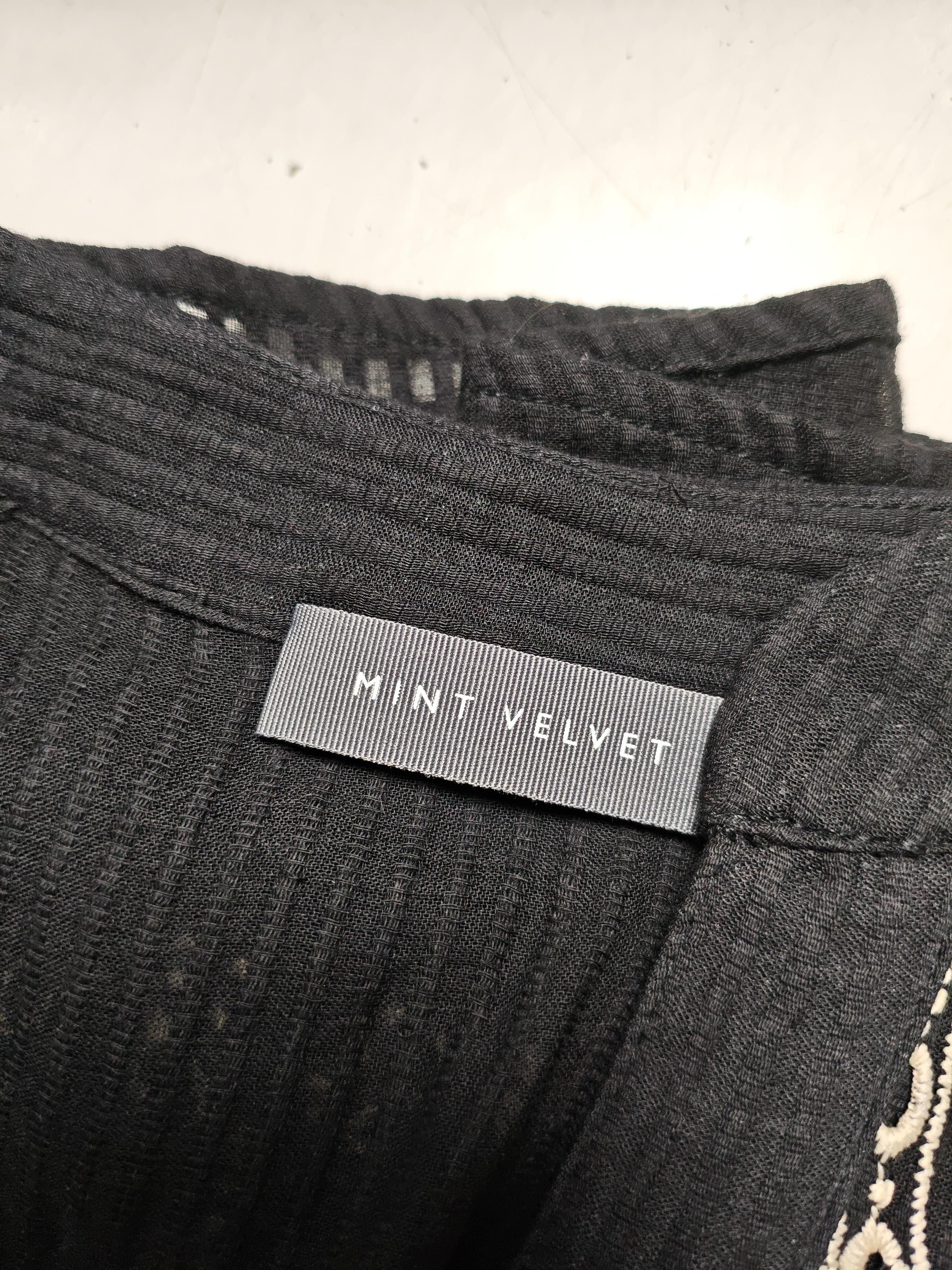 Mint Velvet Women's Blouse M Black 100% Cotton Long Sleeve Collared Basic - Image 5