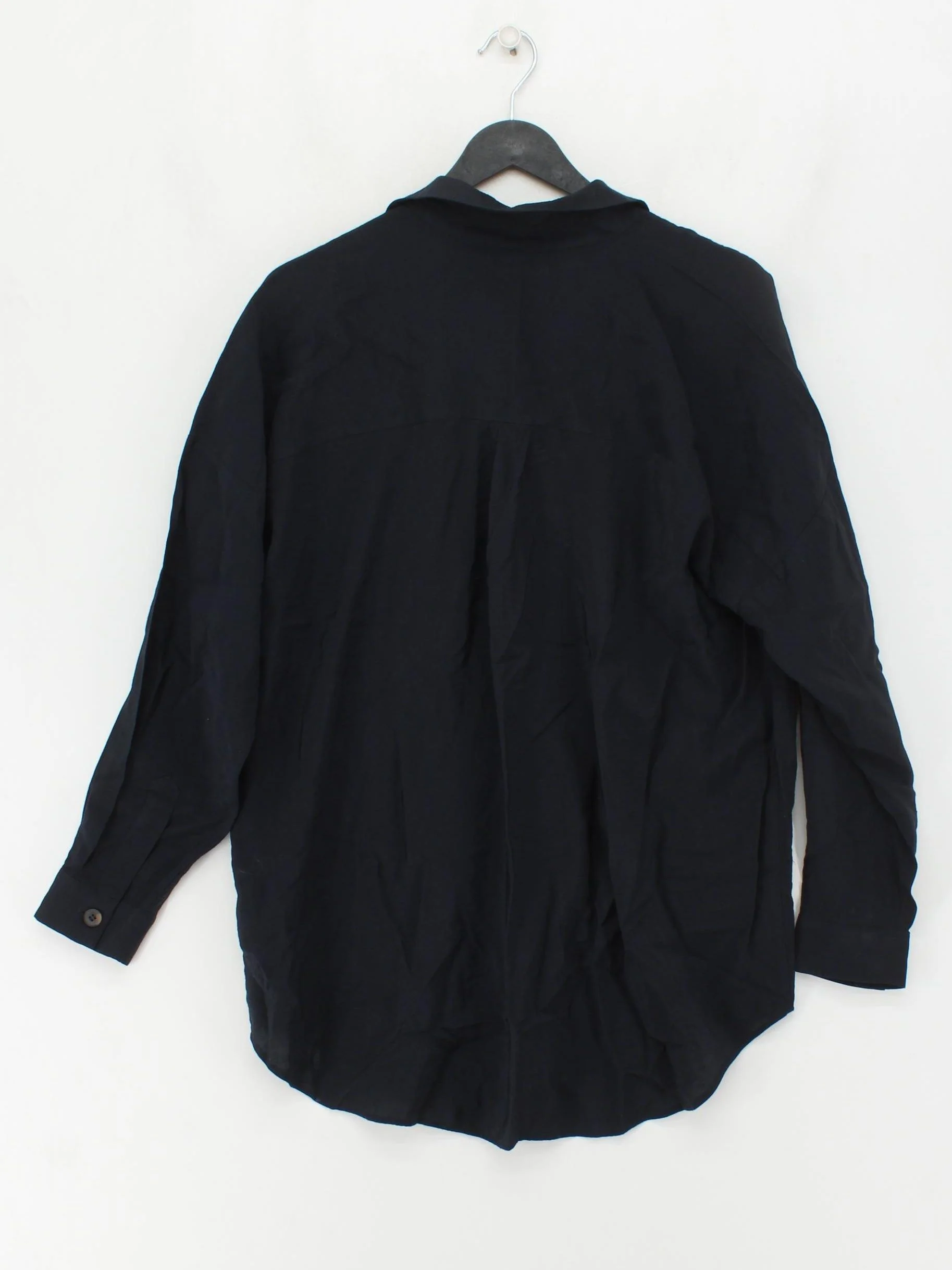 Mint Velvet Women's Blouse M Black 100% Viscose Long Sleeve V-Neck Basic - Image 2