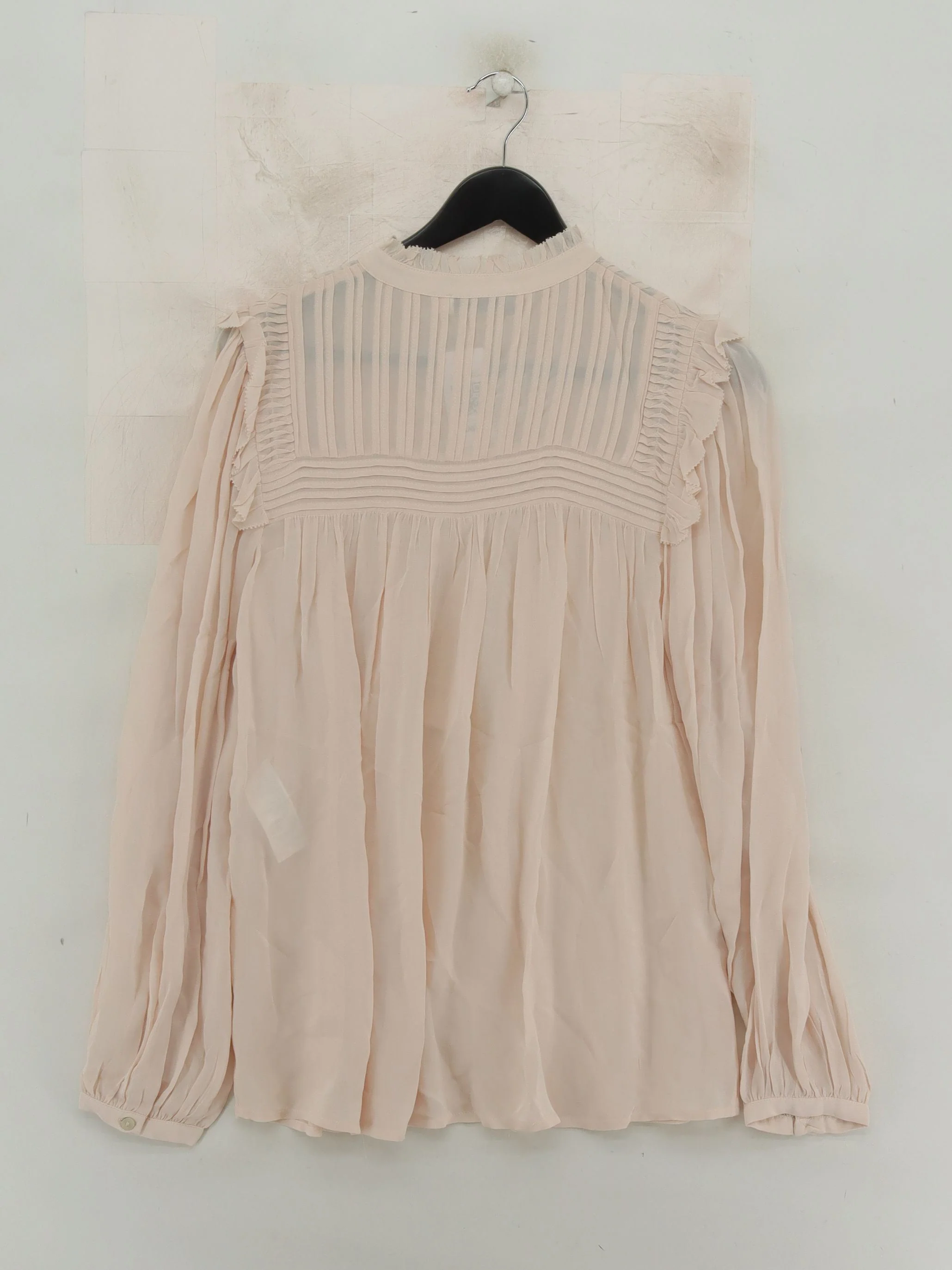 Mint Velvet Women's Blouse M Cream 100% Viscose Long Sleeve Collared Basic - Image 2