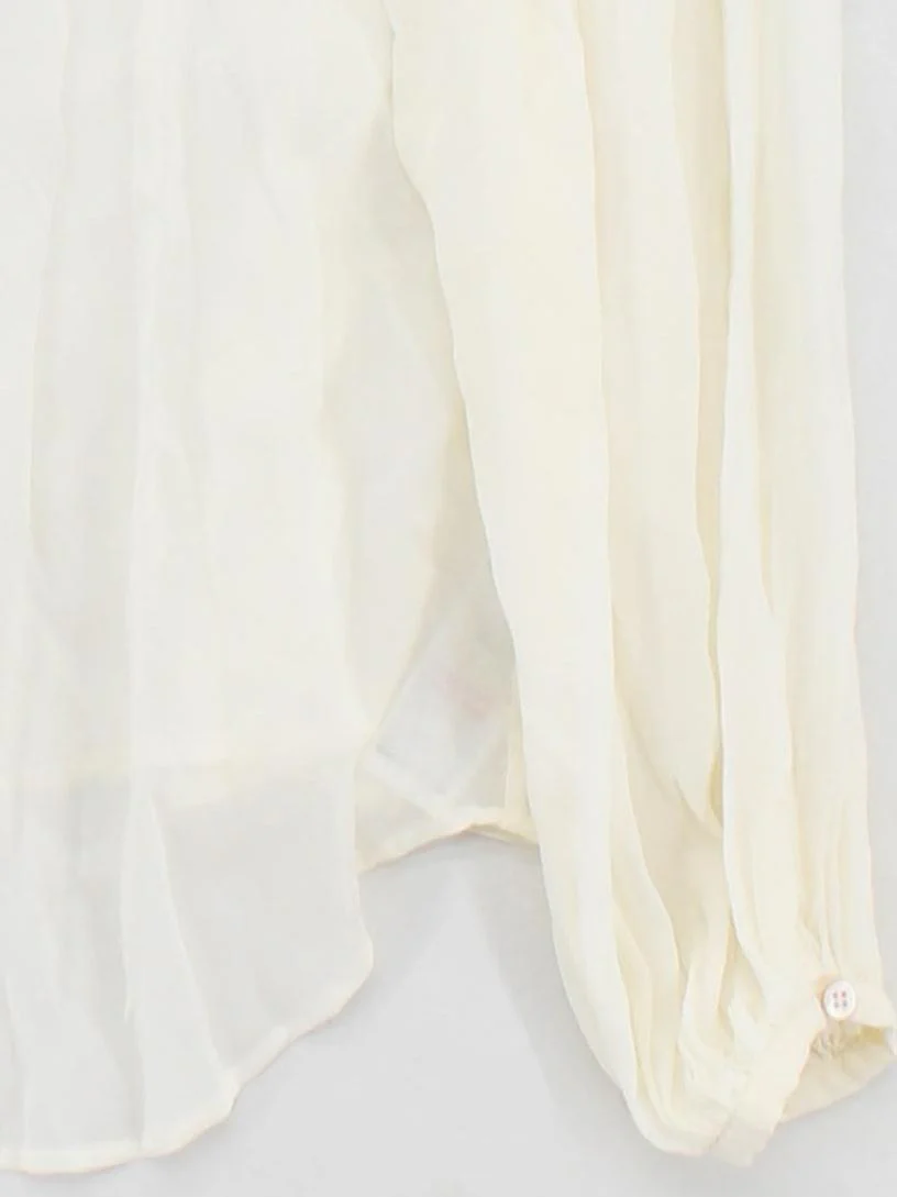 Mint Velvet Women's Blouse S Cream 100% Viscose Long Sleeve Collared Basic - Image 4