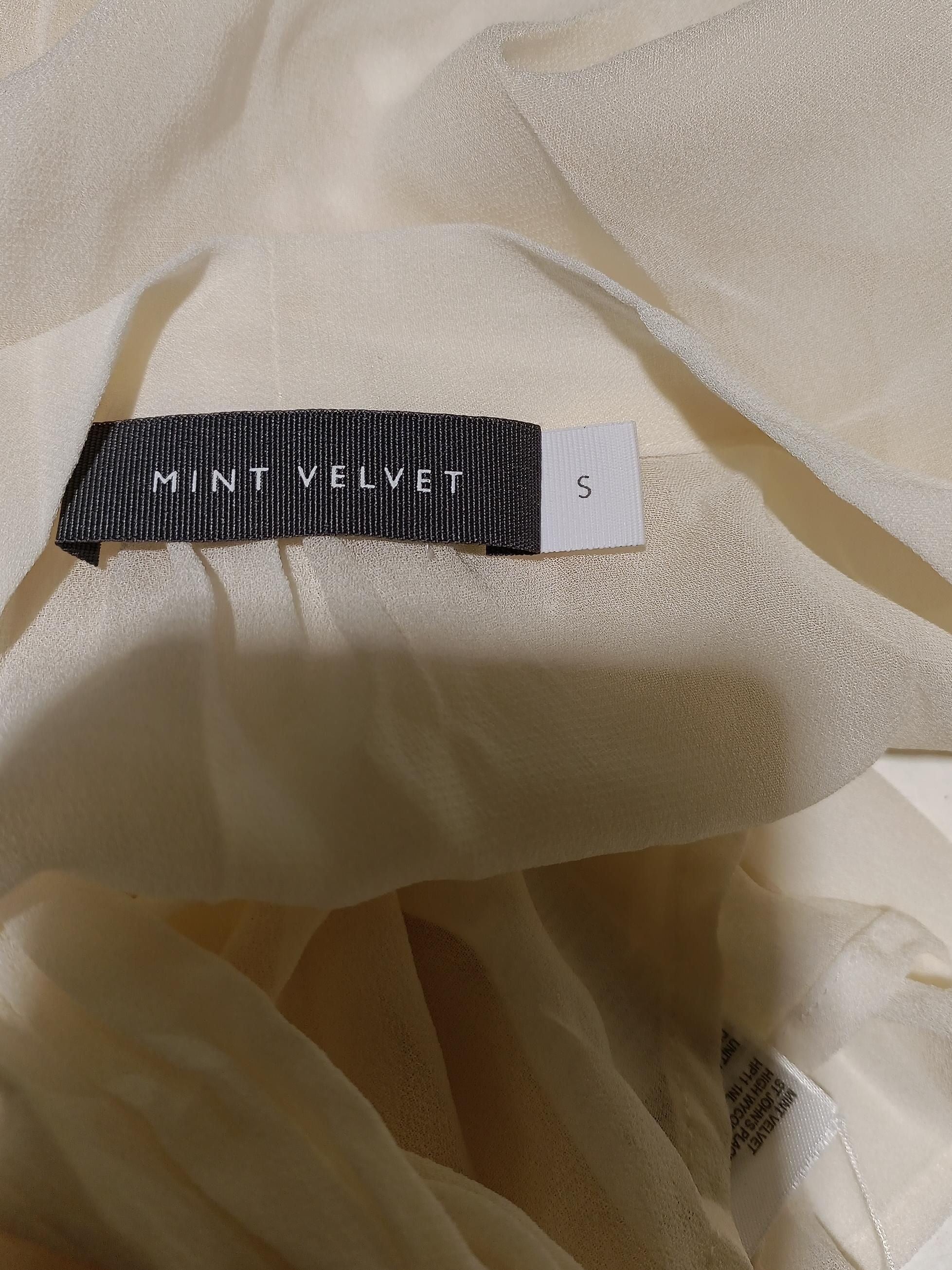 Mint Velvet Women's Blouse S Cream 100% Viscose Long Sleeve Collared Basic - Image 5