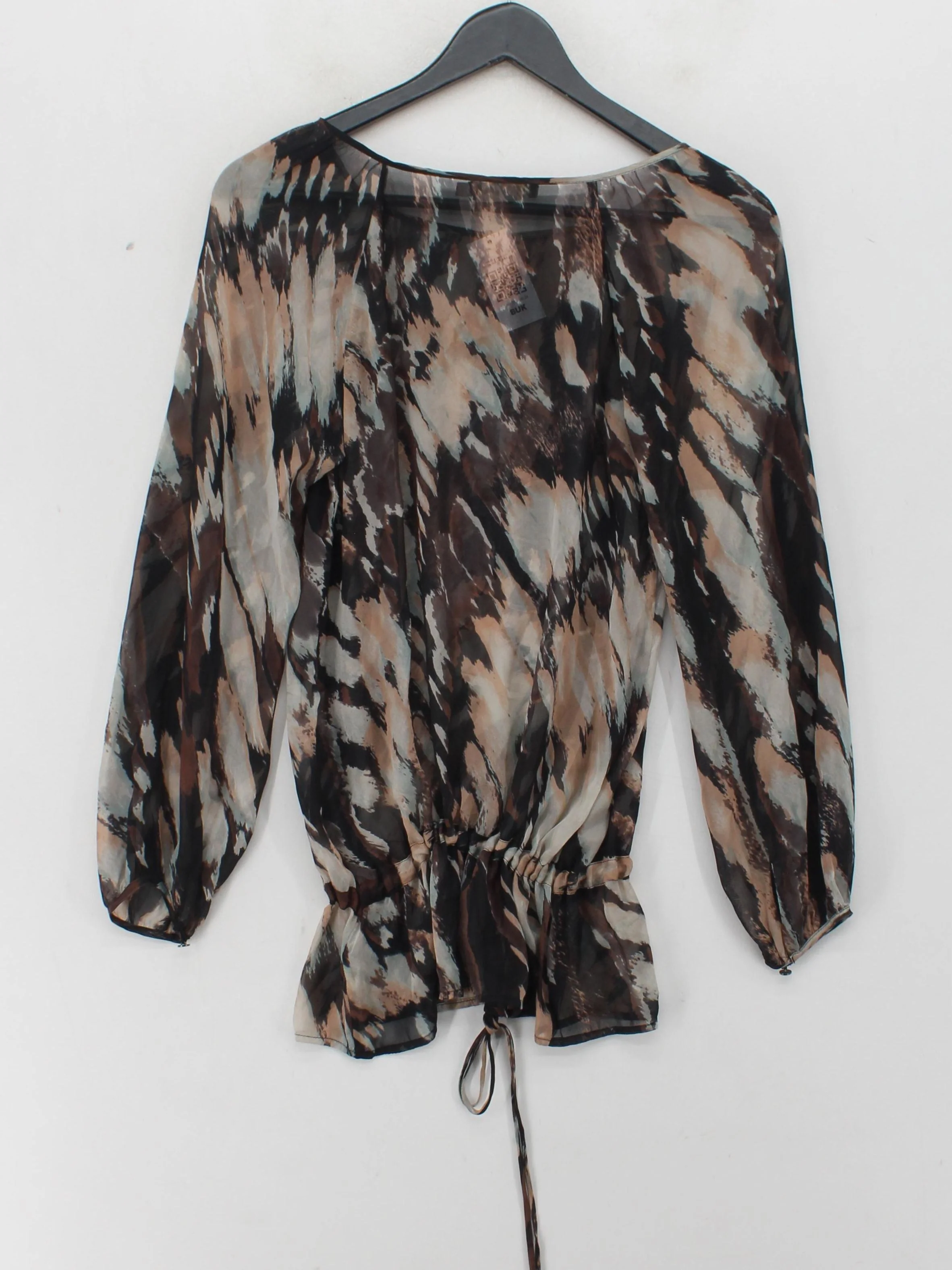 Mint Velvet Women's Blouse S Multi 100% Silk Long Sleeve Round Neck Basic - Image 2