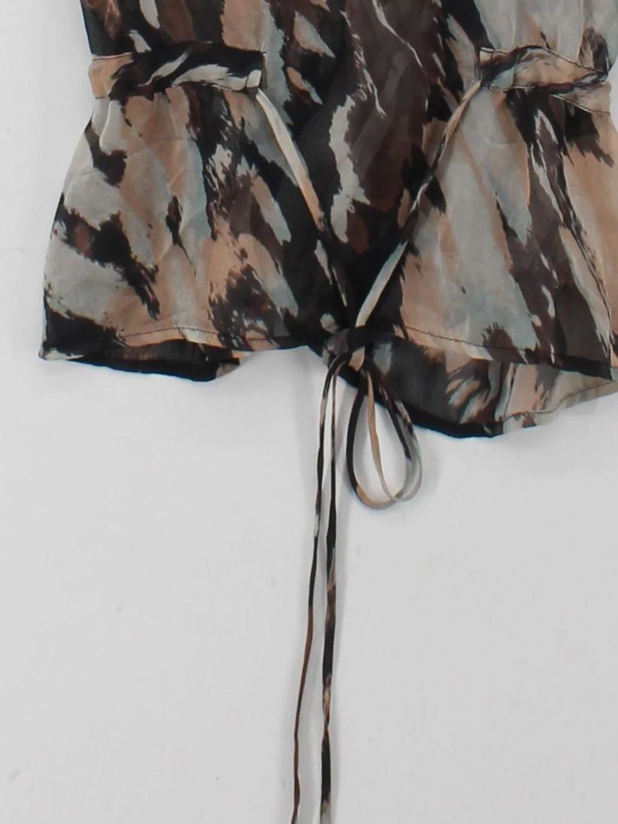Mint Velvet Women's Blouse S Multi 100% Silk Long Sleeve Round Neck Basic - Image 4