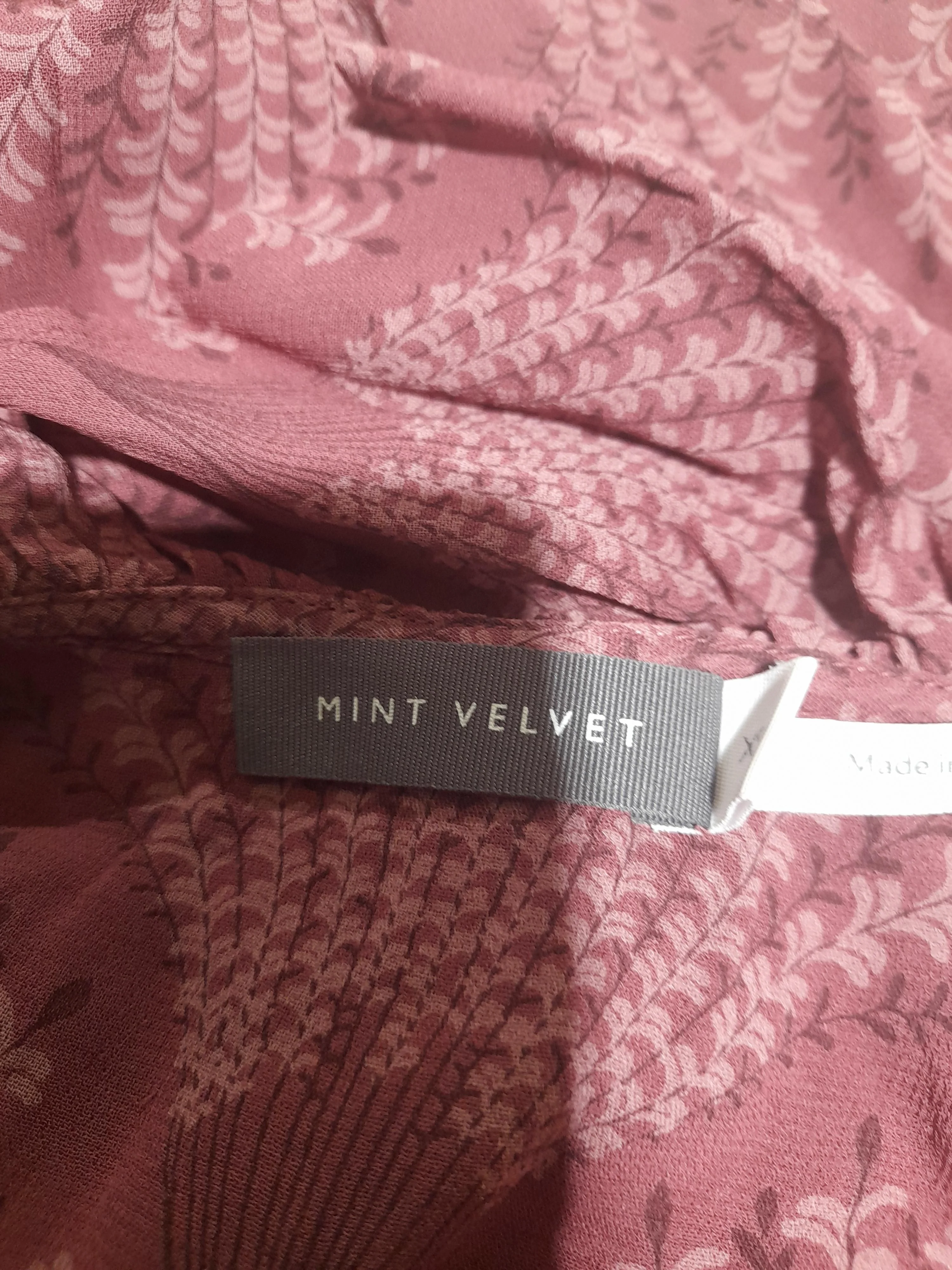 Mint Velvet Women's Blouse S Red 100% Viscose Long Sleeve Collared Basic - Image 5