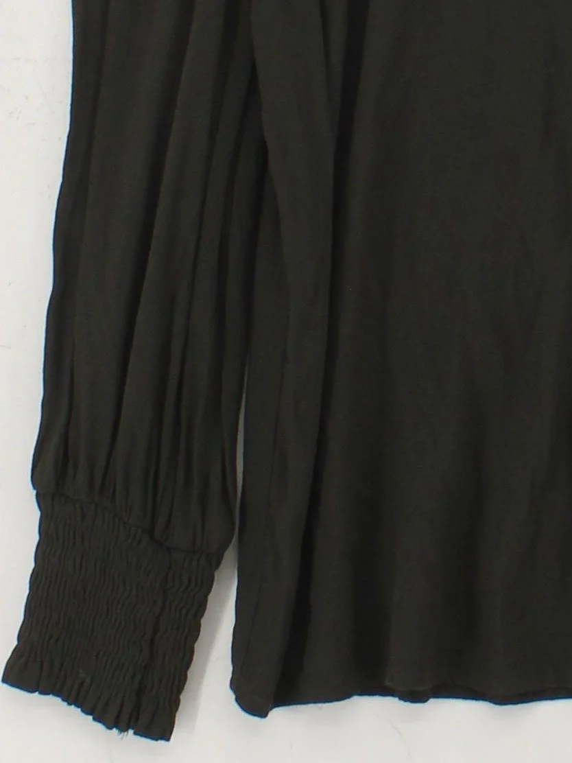 Mint Velvet Women's Blouse UK 12 Black 100% Viscose Long Sleeve V-Neck Basic - Image 4