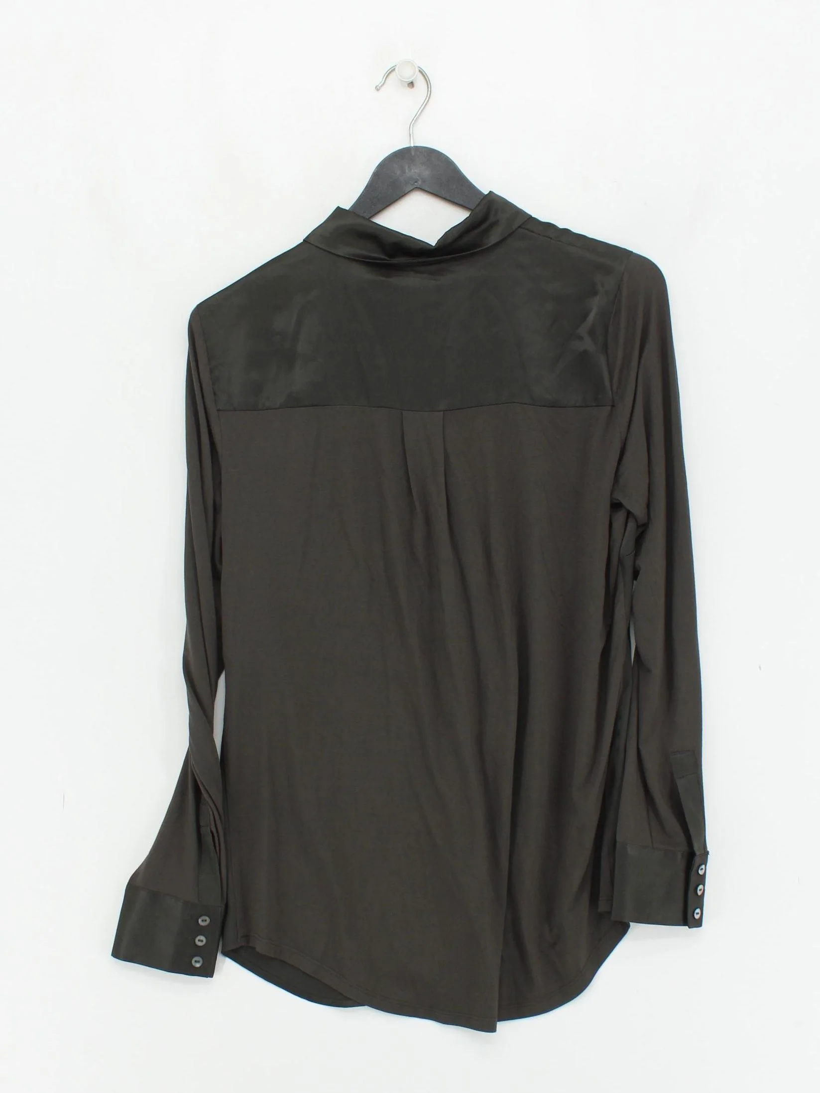 Mint Velvet Women's Blouse UK 12 Black Silk with Viscose, Elastane Basic - Image 2