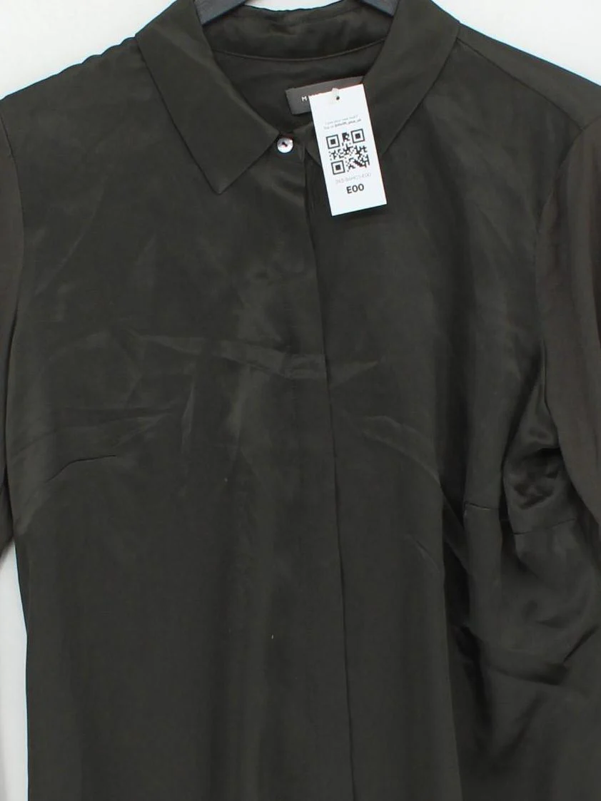 Mint Velvet Women's Blouse UK 12 Black Silk with Viscose, Elastane Basic - Image 3
