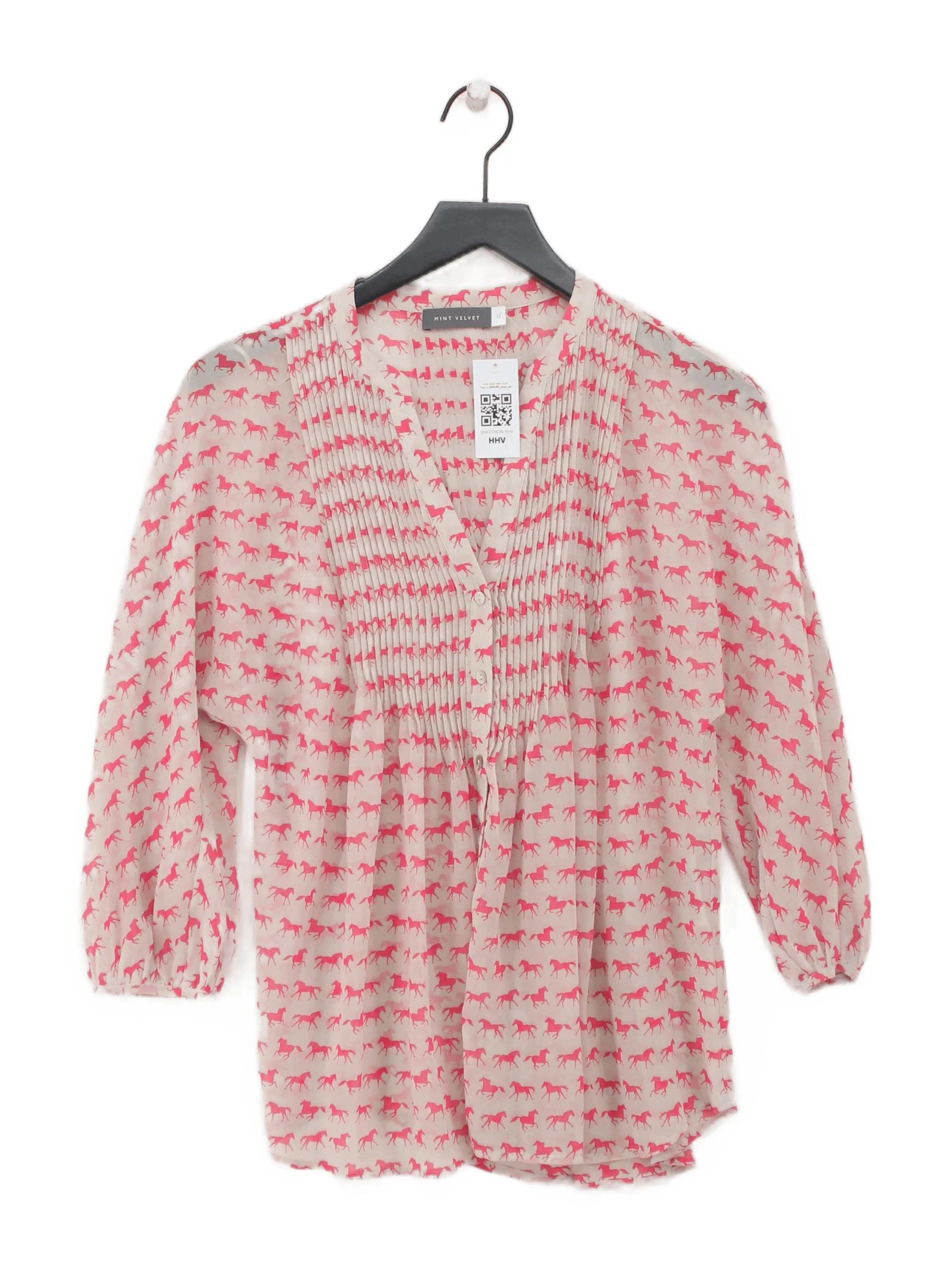 Mint Velvet Women's Blouse UK 12 Cream 100% Polyester Basic