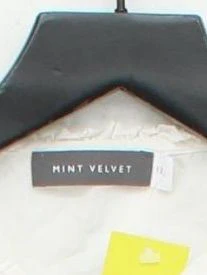 Mint Velvet Women's Blouse UK 12 White 100% Other 3/4 Sleeve Collared Basic - Image 3