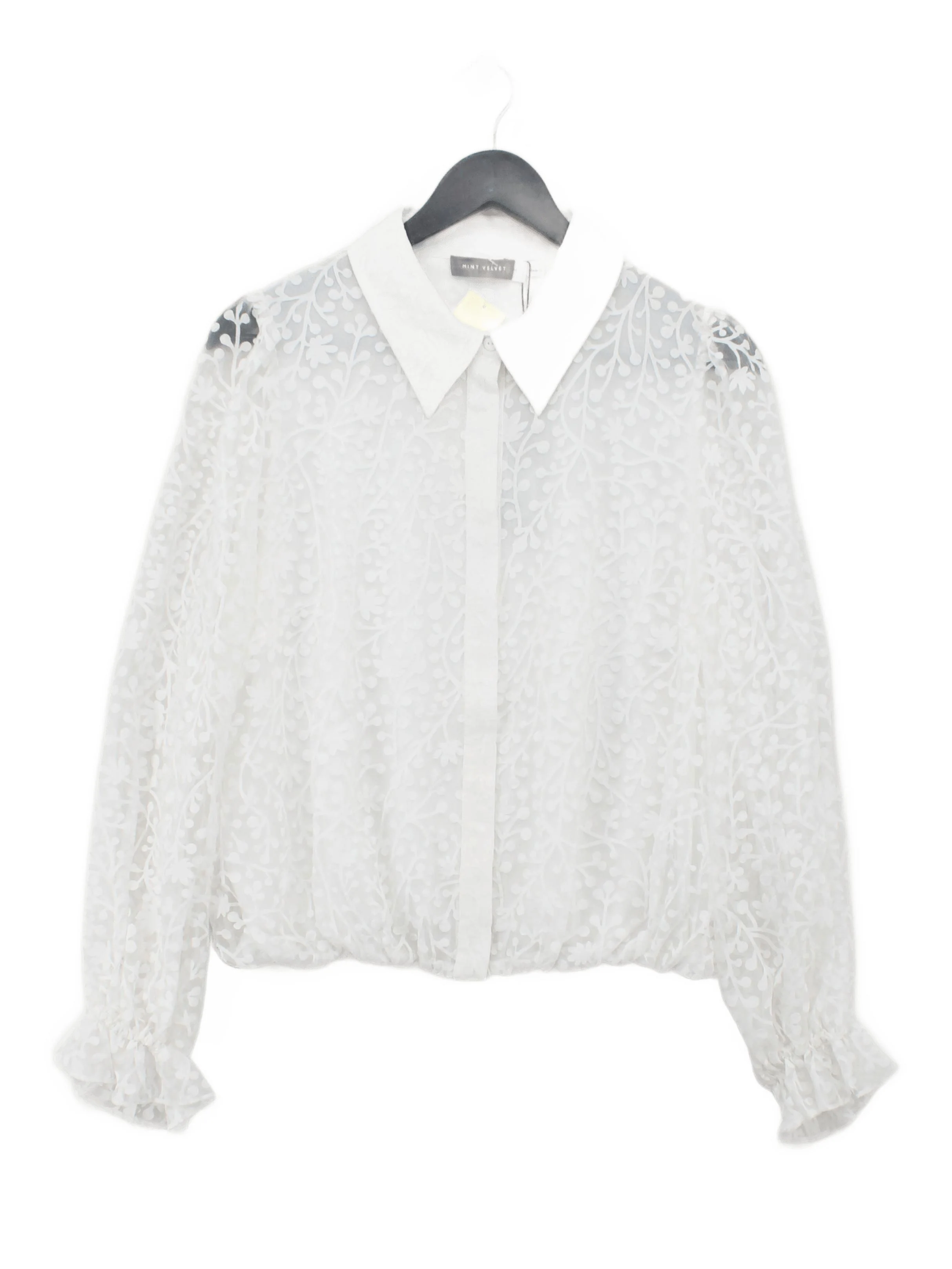 Mint Velvet Women's Blouse UK 12 White Viscose with Polyamide, Polyester Basic