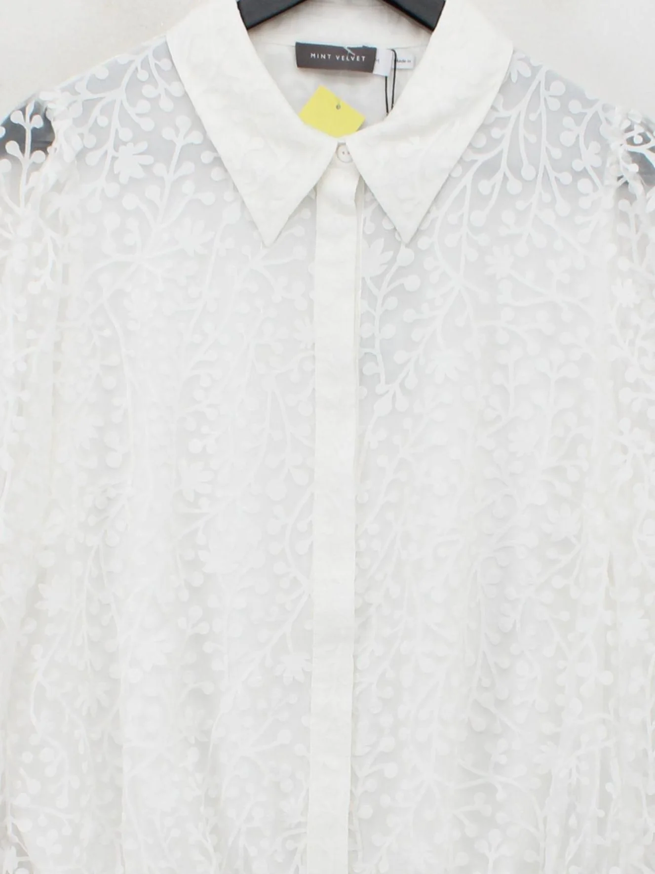 Mint Velvet Women's Blouse UK 12 White Viscose with Polyamide, Polyester Basic - Image 3