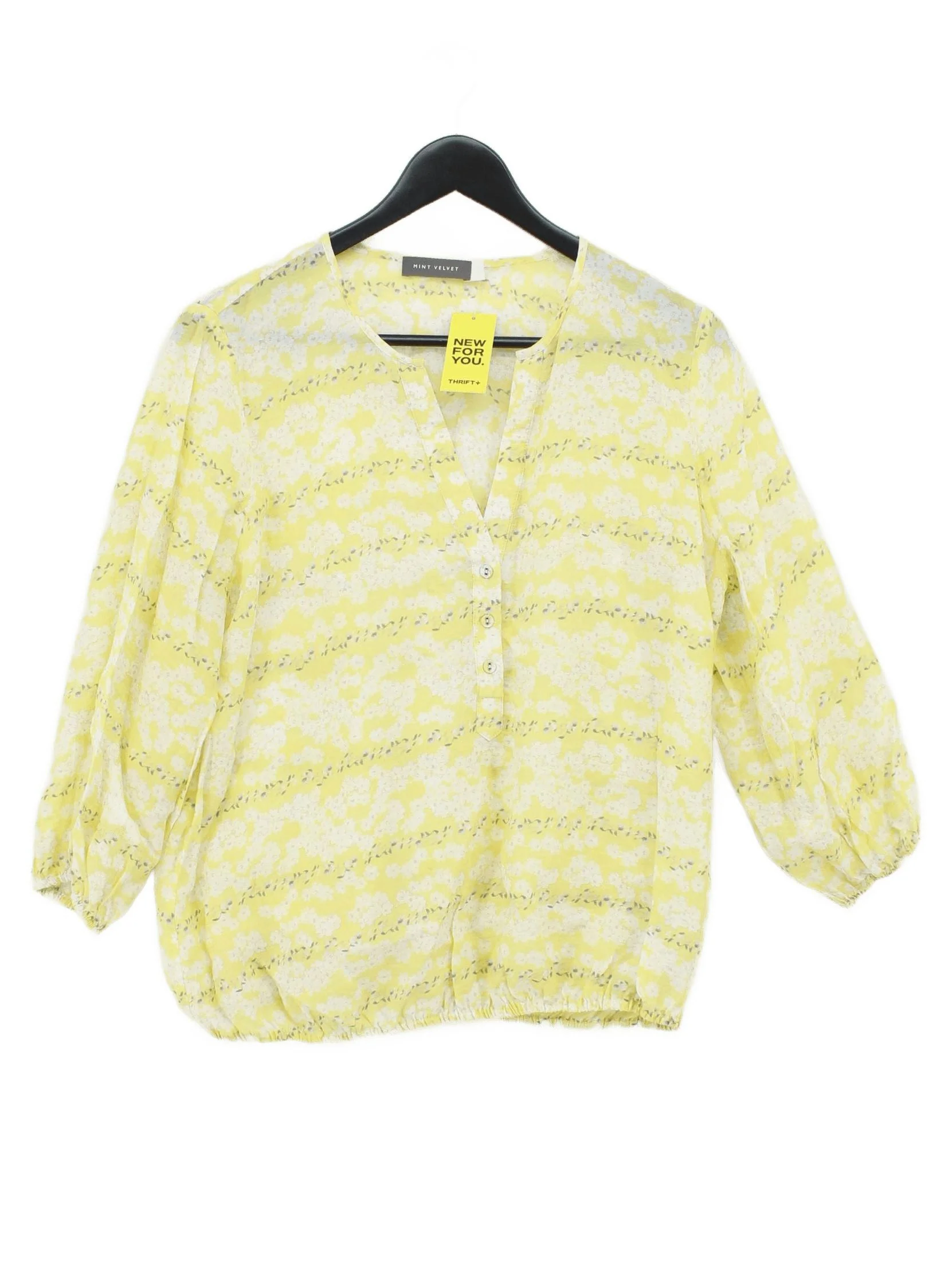 Mint Velvet Women's Blouse UK 12 Yellow Lyocell Modal