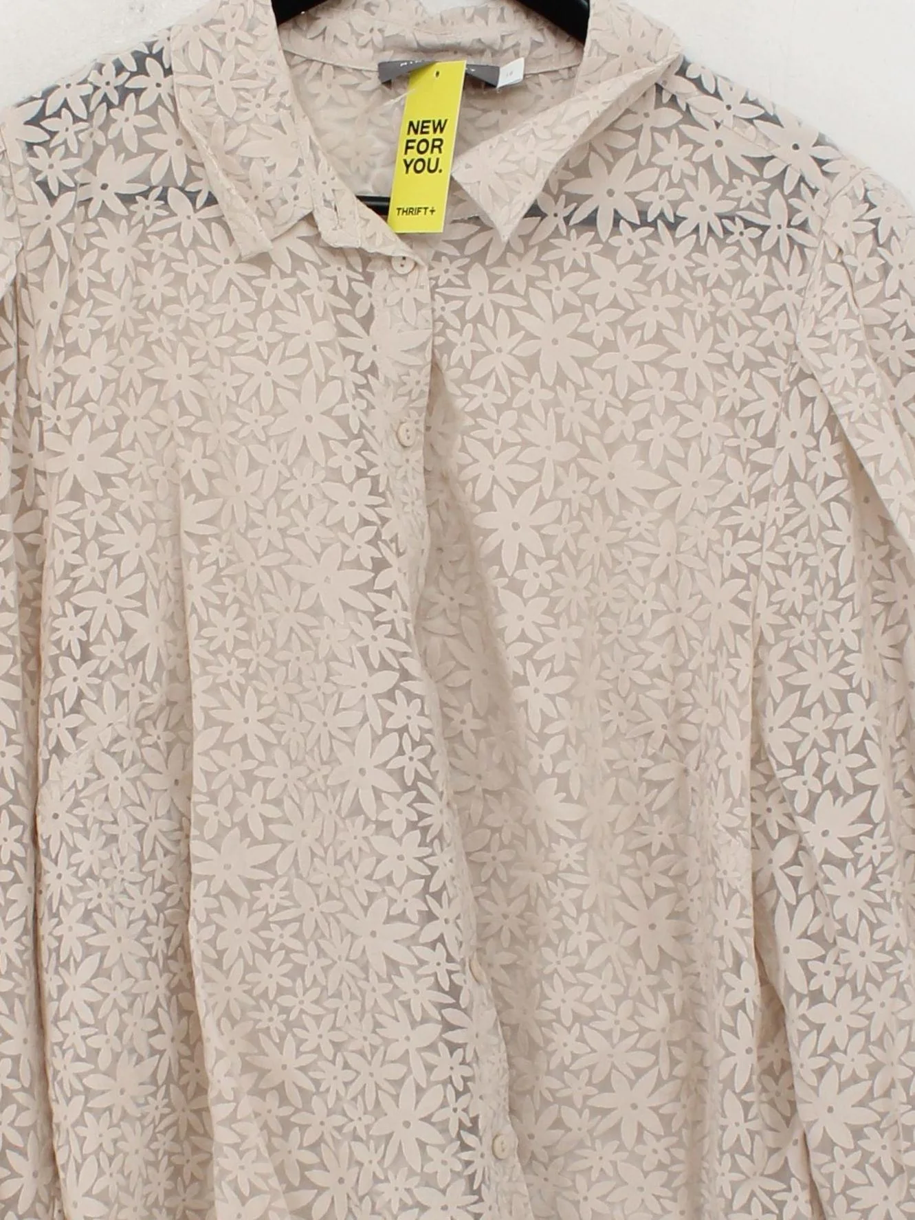 Mint Velvet Women's Blouse UK 18 Cream Viscose with Polyamide Basic - Image 3