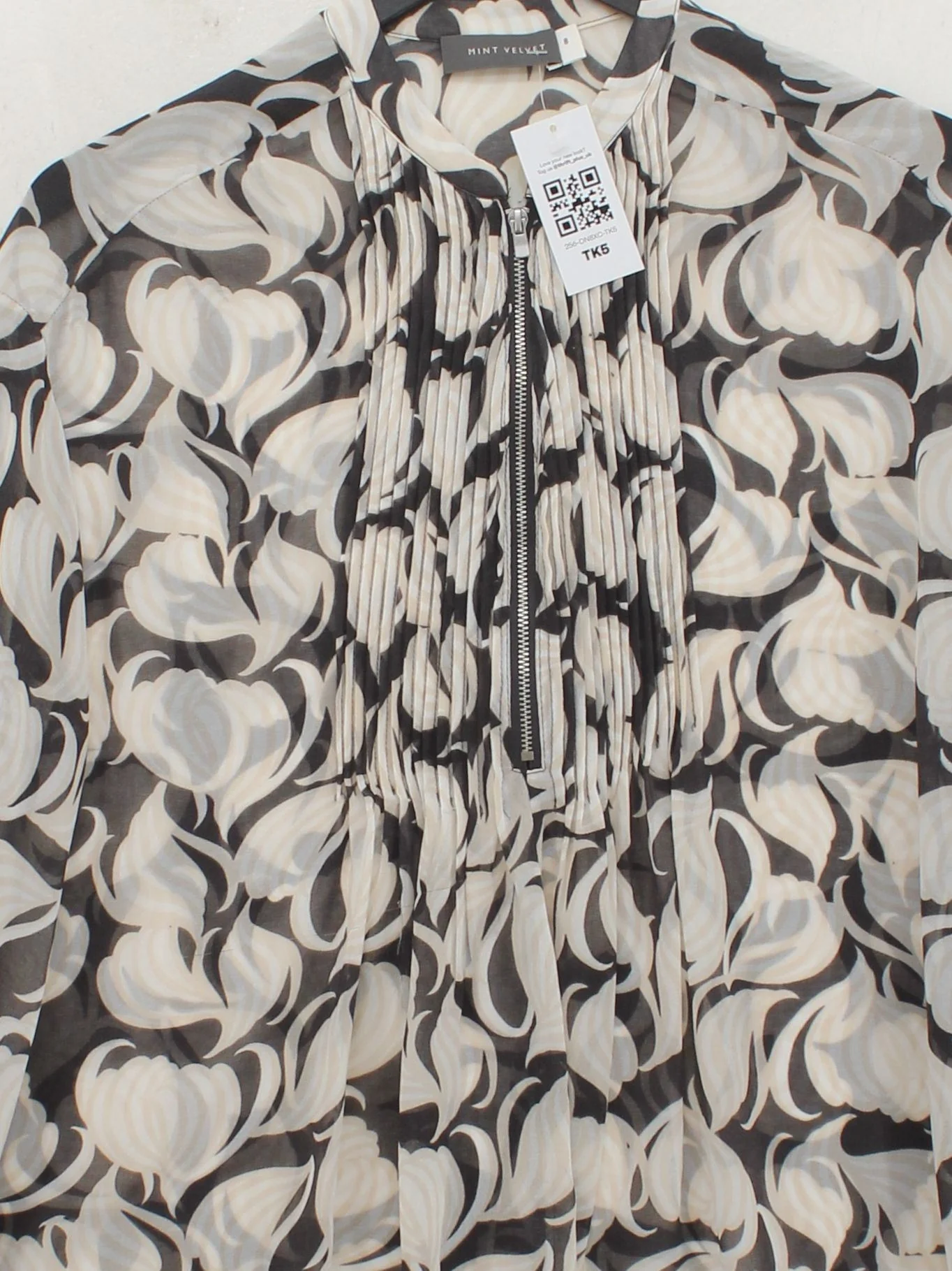 Mint Velvet Women's Blouse UK 8 Multi 100% Polyester Long Sleeve Collared Basic - Image 3