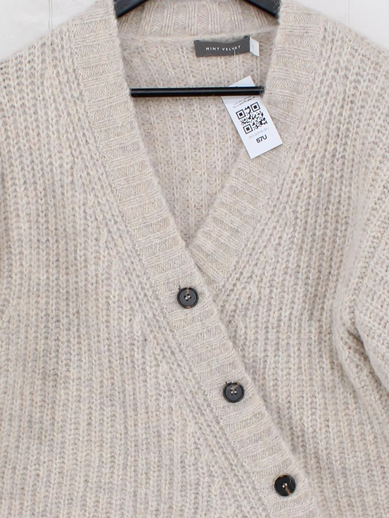Mint Velvet Women's Cardigan L Cream 100% Other V-Neck Cardigan - Image 3