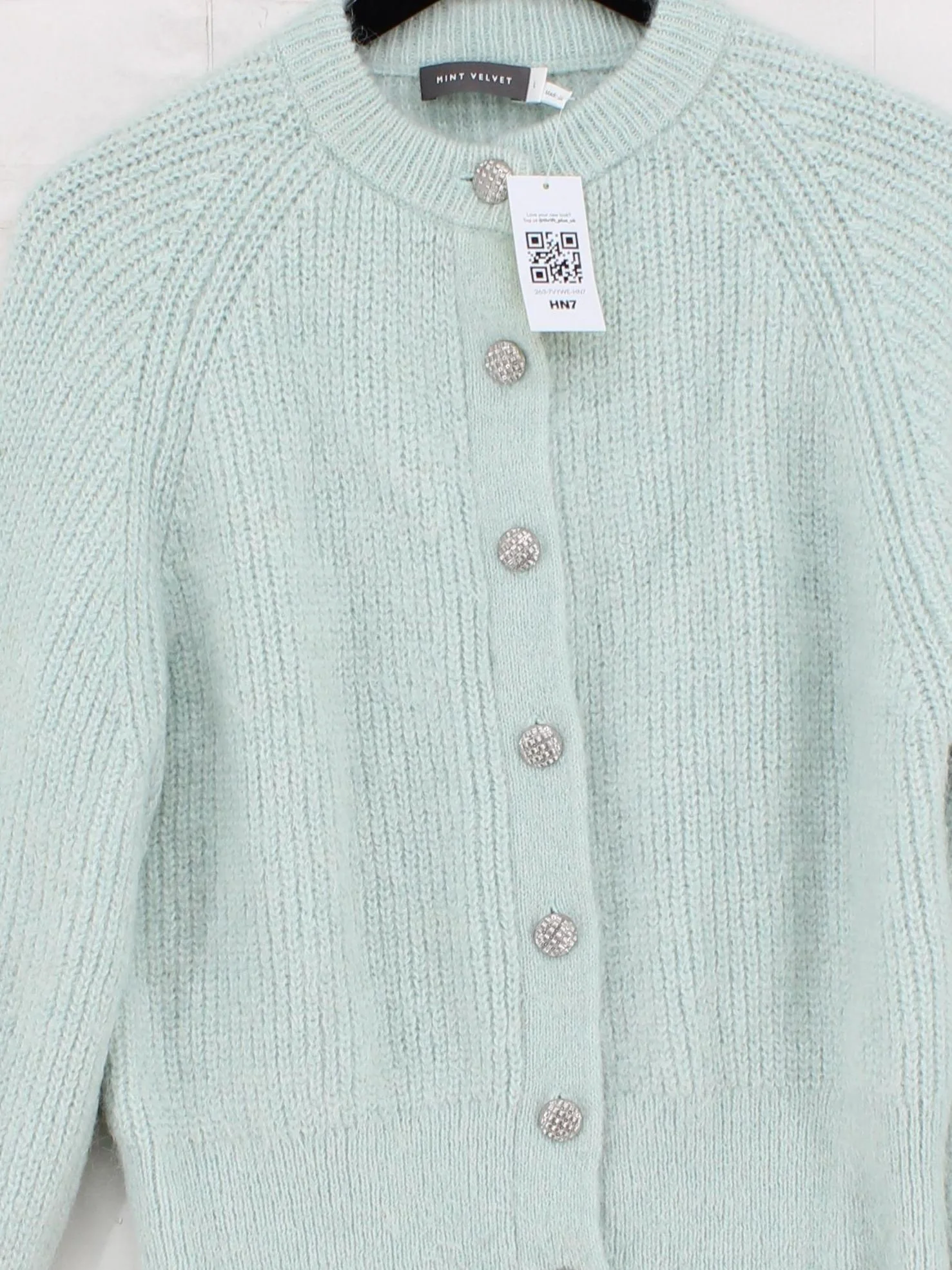 Mint Velvet Women's Cardigan L Green Polyamide with Acrylic, Wool Cardigan - Image 3