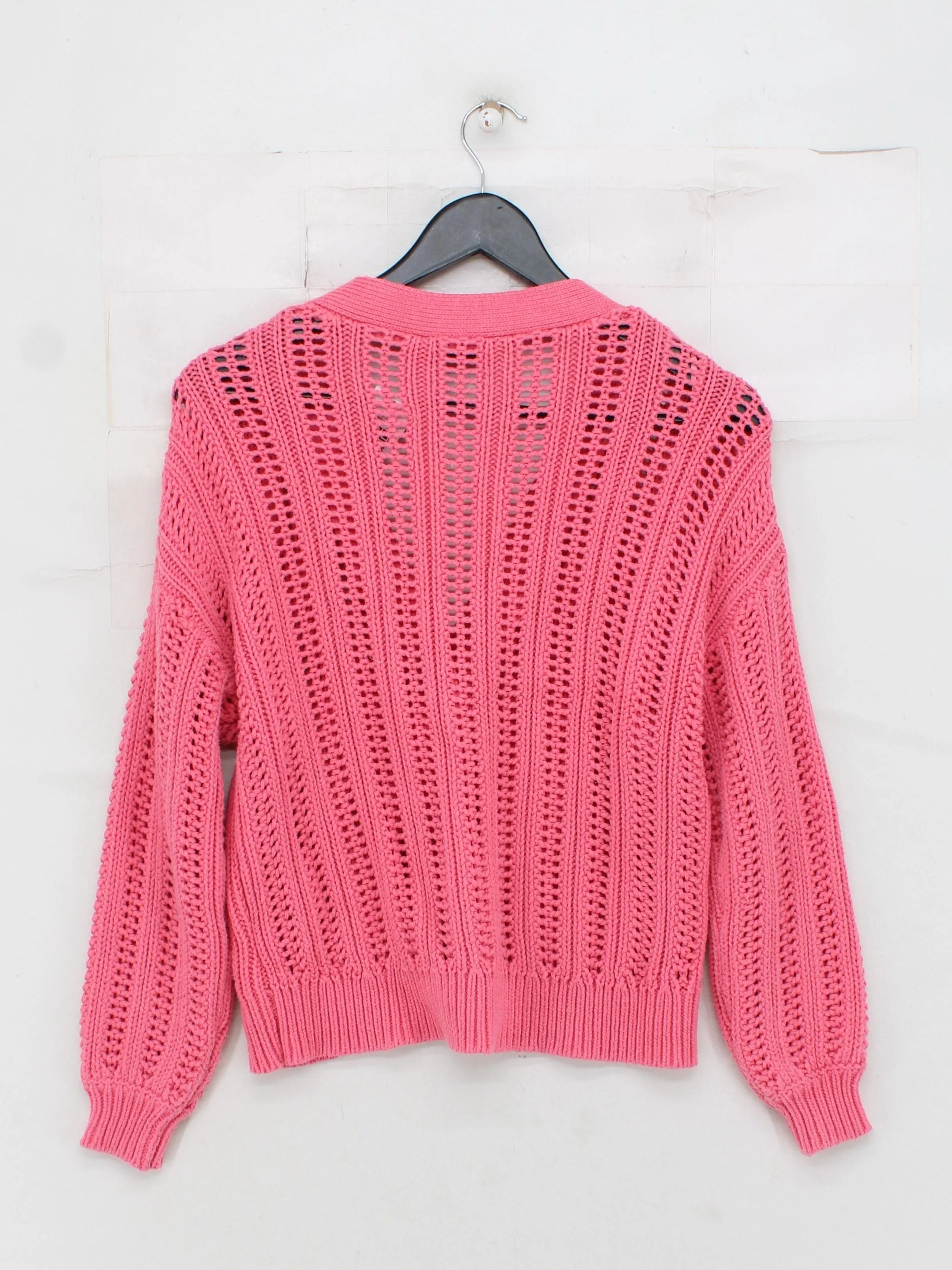 Mint Velvet Women's Cardigan S Pink Cotton with Acrylic V-Neck Cardigan - Image 2