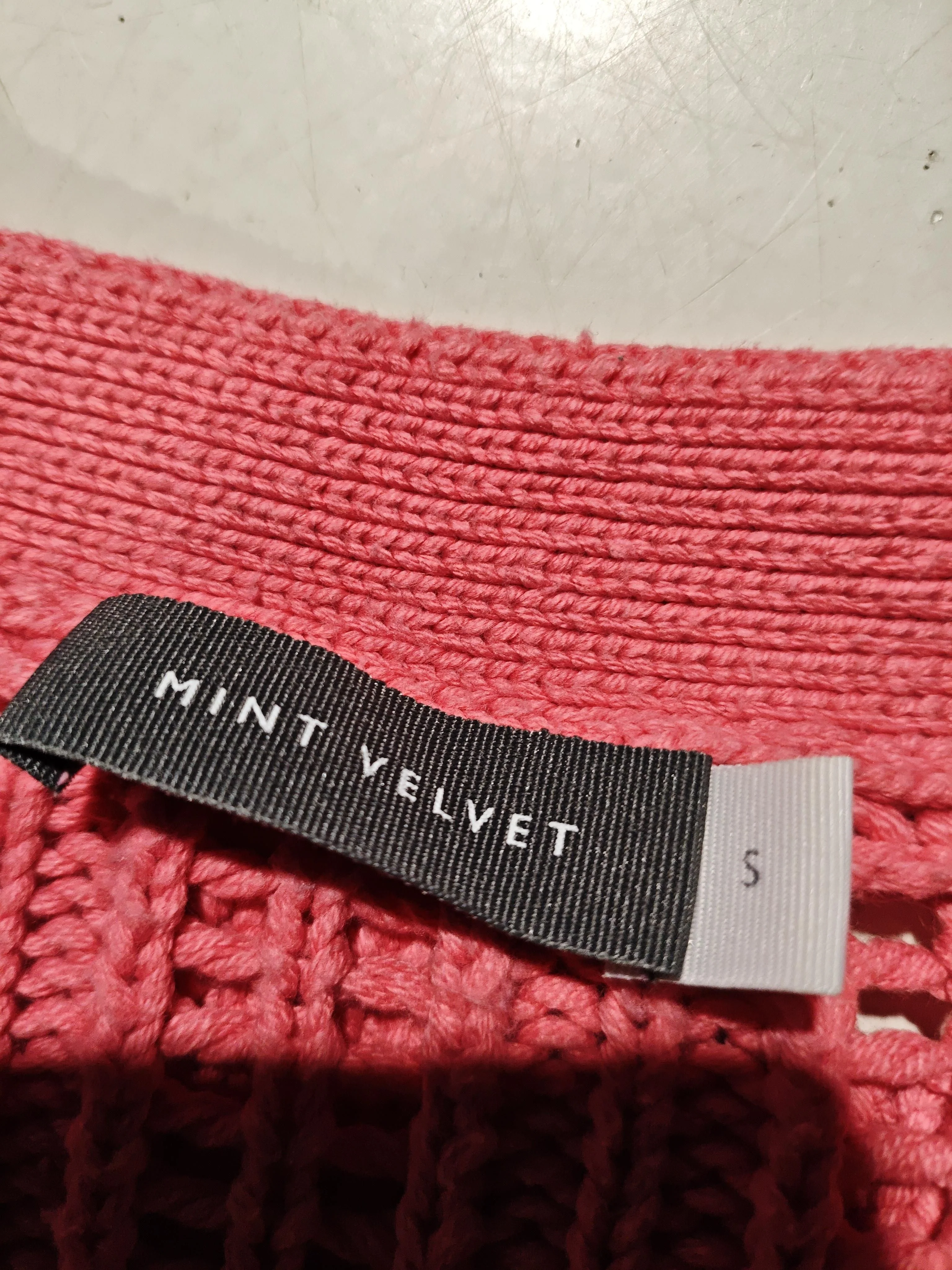 Mint Velvet Women's Cardigan S Pink Cotton with Acrylic V-Neck Cardigan - Image 5