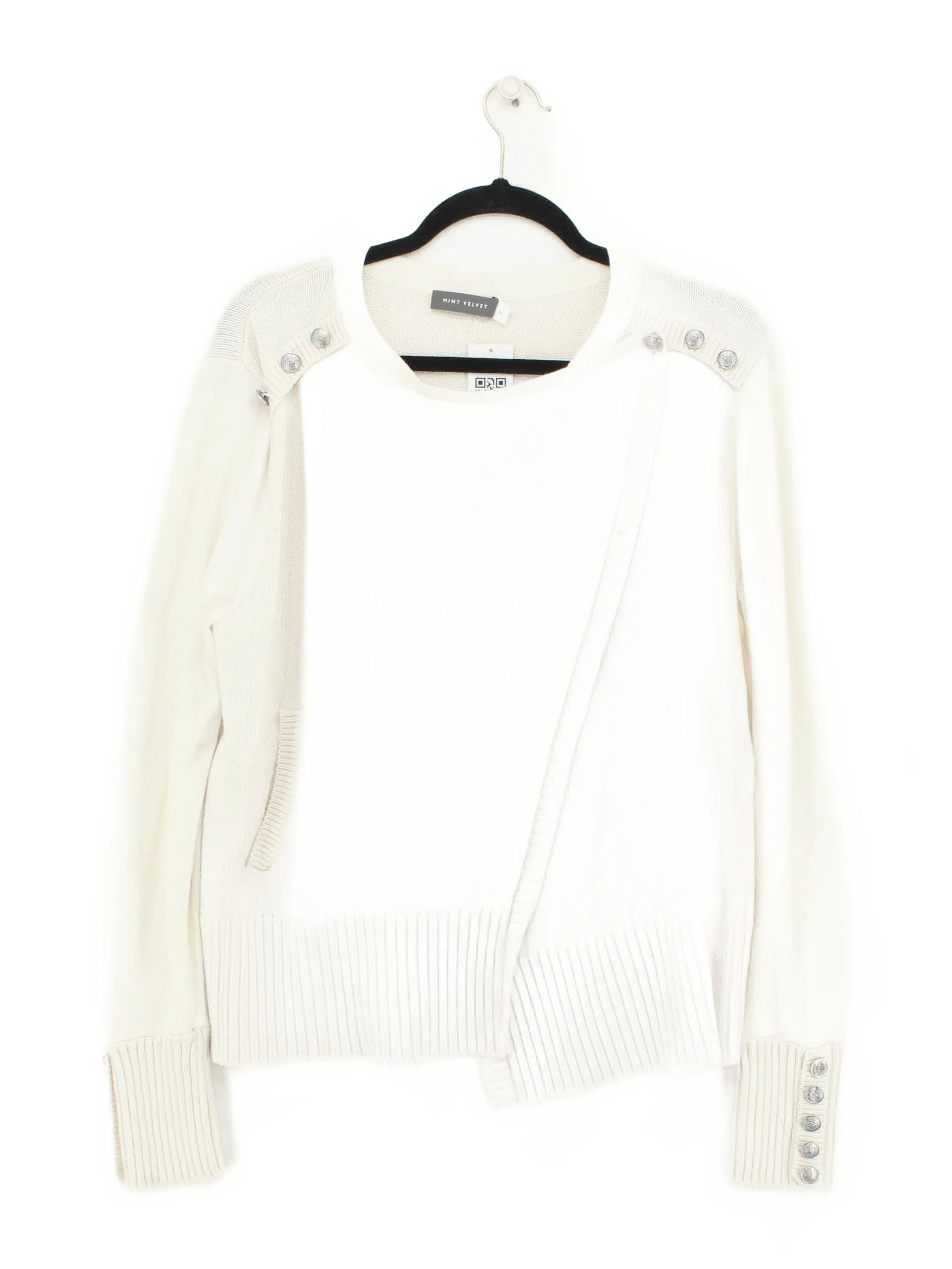 Mint Velvet Women's Cardigan UK 16 Cream Cotton
