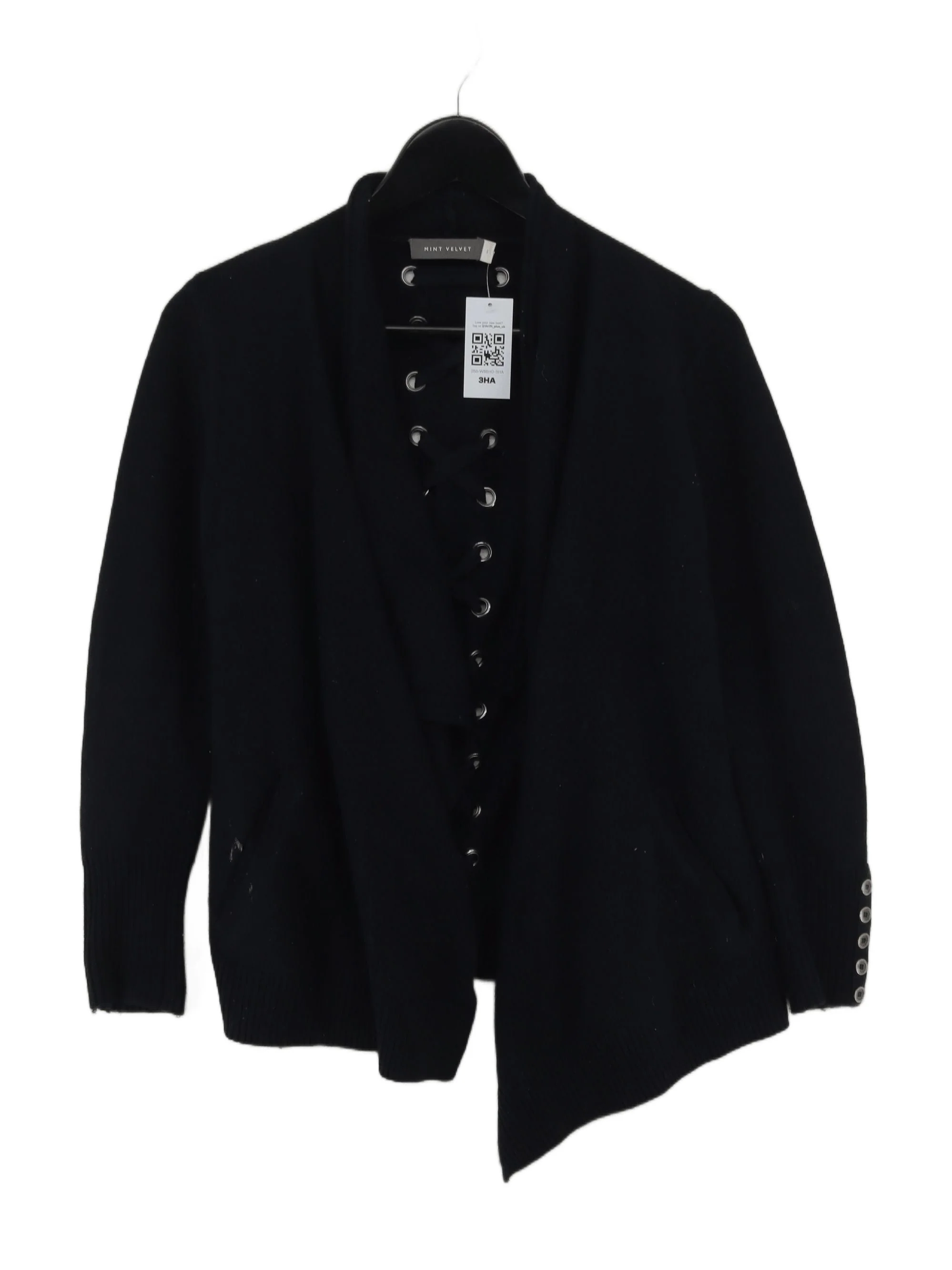 Mint Velvet Women's Cardigan UK 8 Black Cotton