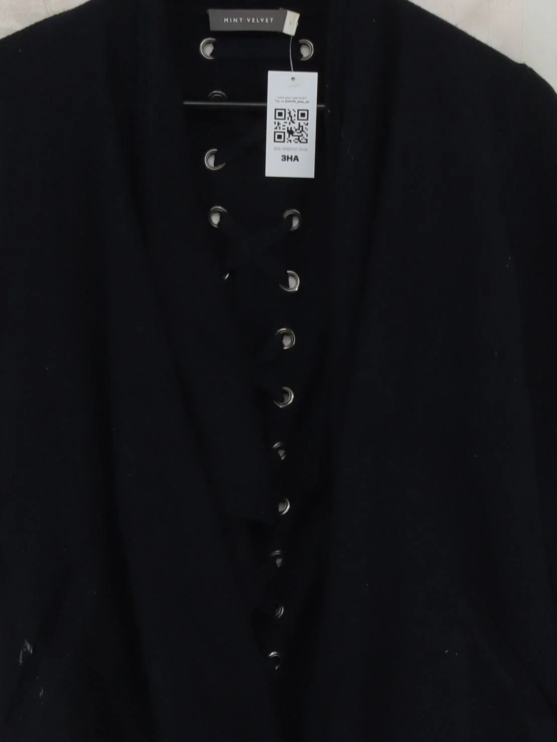 Mint Velvet Women's Cardigan UK 8 Black Cotton - Image 3