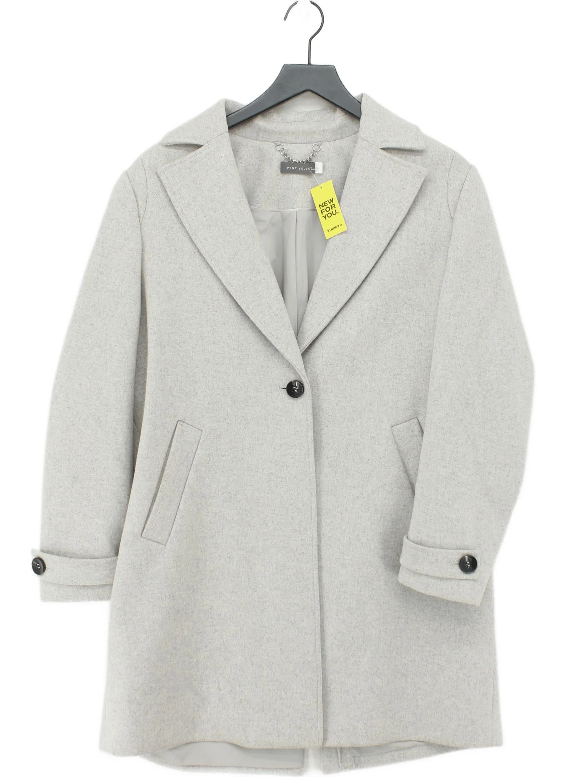 Mint Velvet Women's Coat UK 16 Grey Wool