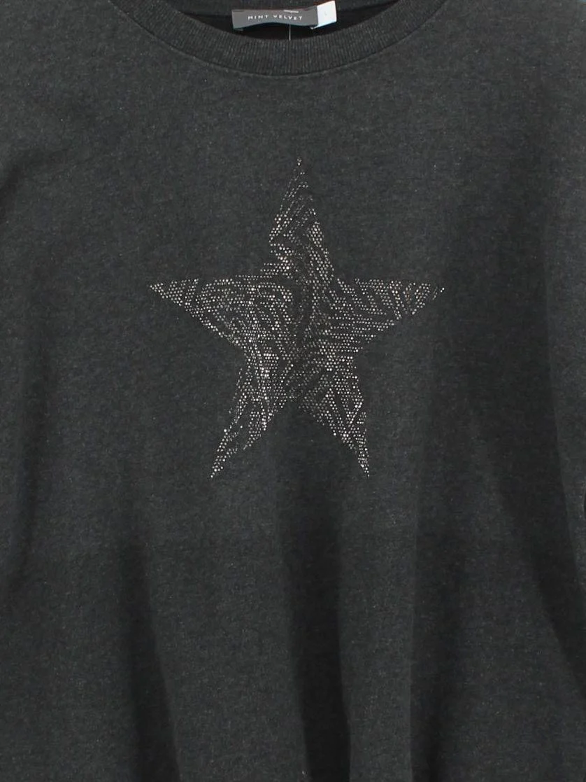 Mint Velvet Women's Hoodie L Grey Polyester with Cotton, Elastane Pullover - Image 3