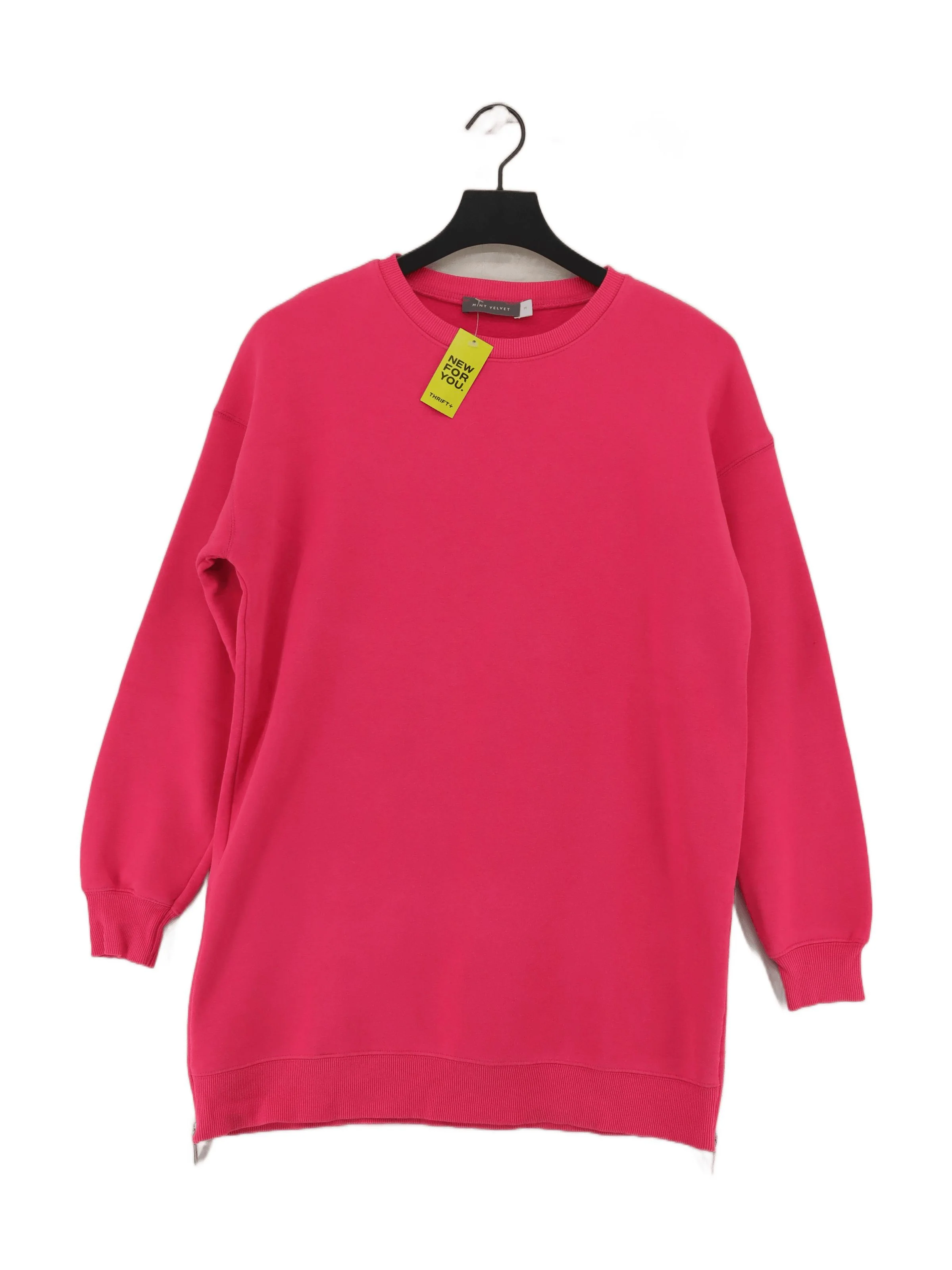 Mint Velvet Women's Hoodie M Pink Cotton with Polyester, Elastane Pullover