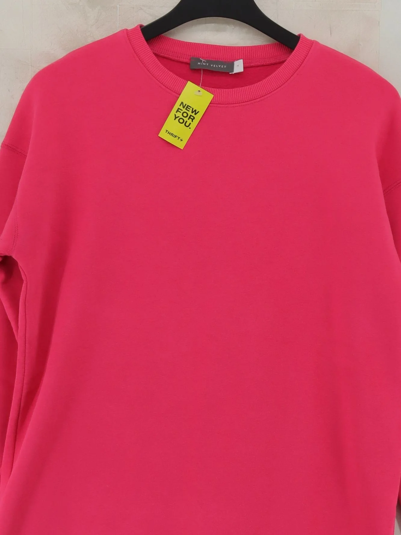 Mint Velvet Women's Hoodie M Pink Cotton with Polyester, Elastane Pullover - Image 3
