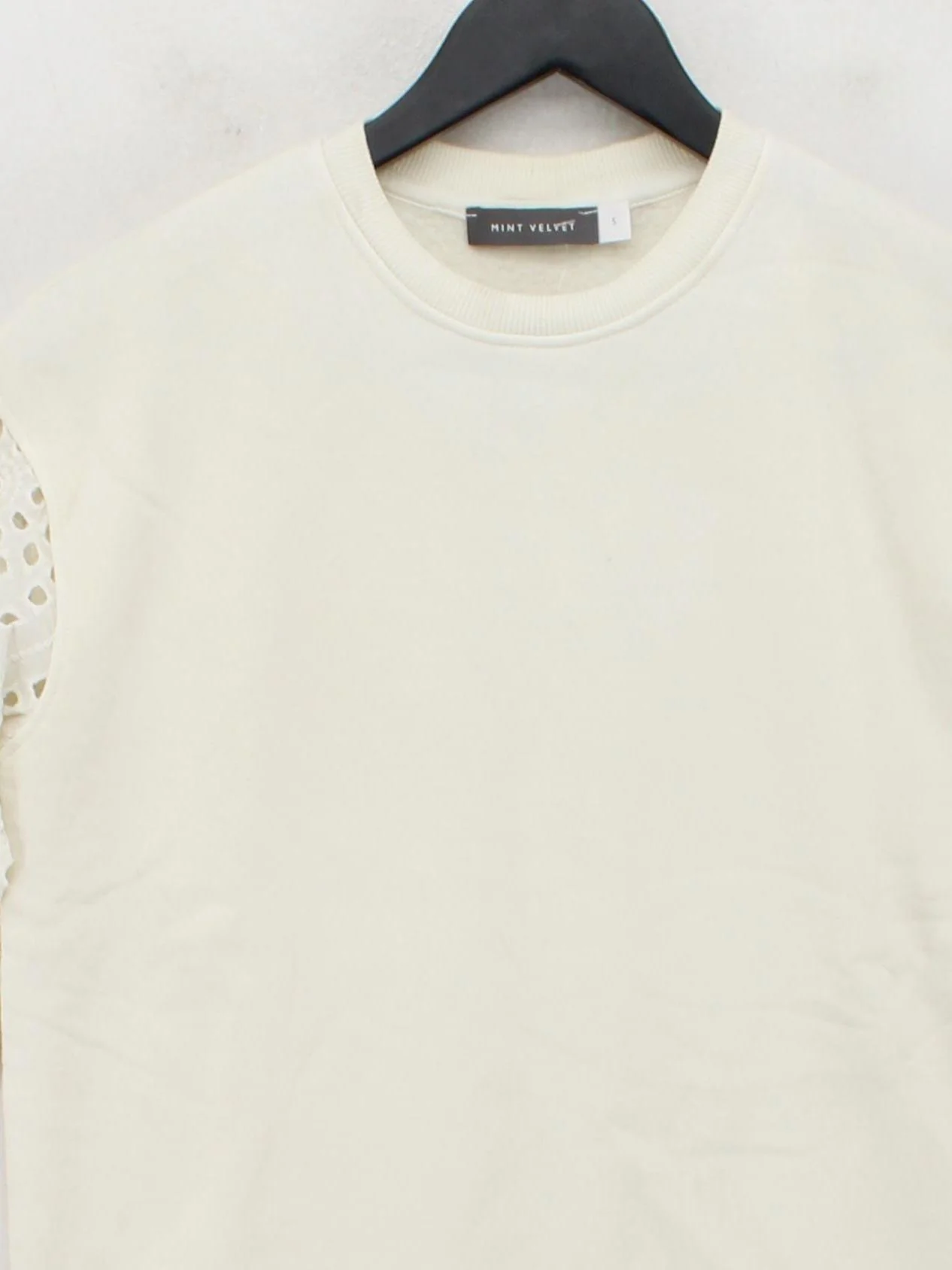 Mint Velvet Women's Hoodie S Cream 100% Other Pullover - Image 3