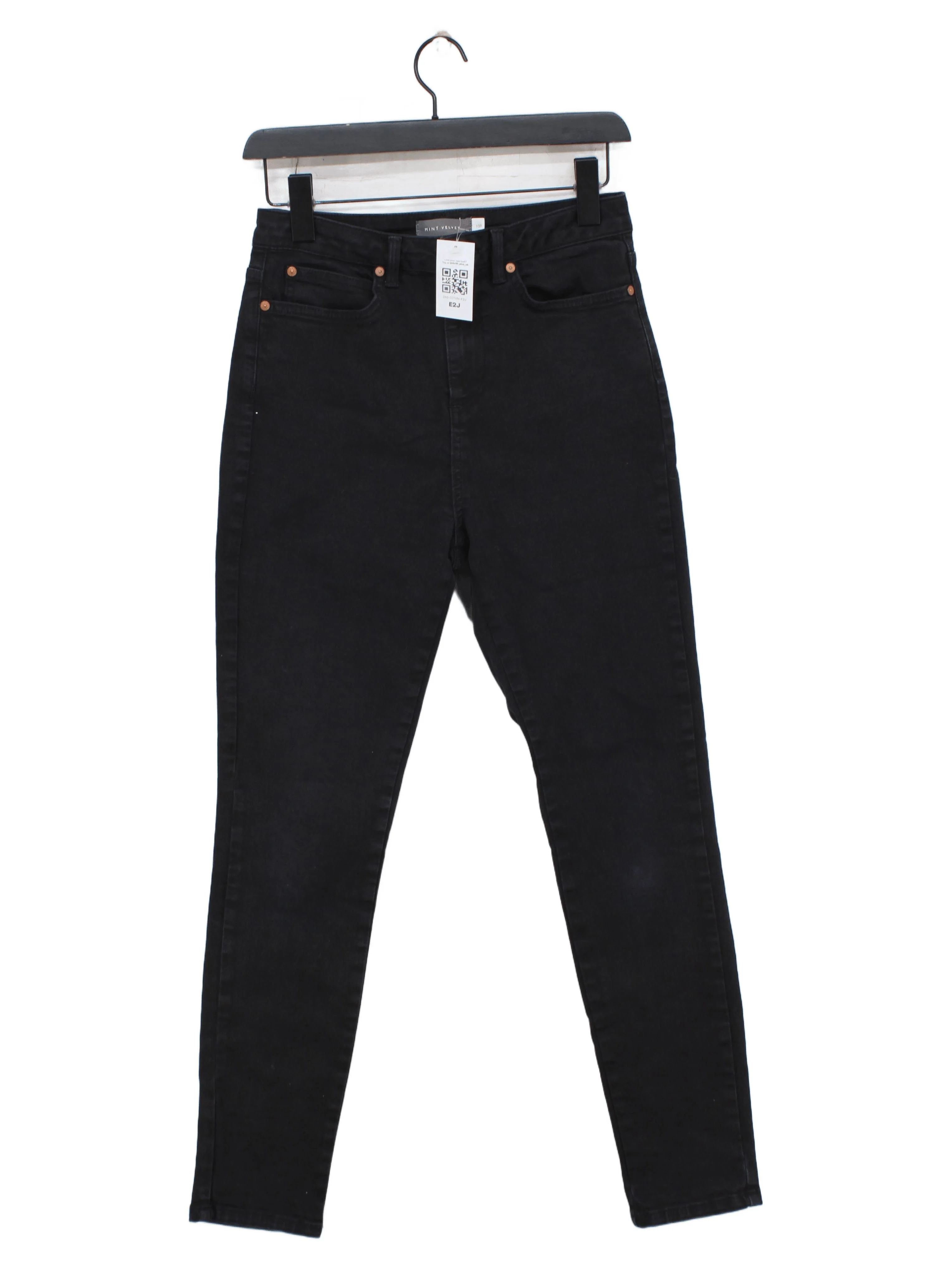 Mint Velvet Women's Jeans UK 10 Black Cotton with Polyester, Elastane Skinny