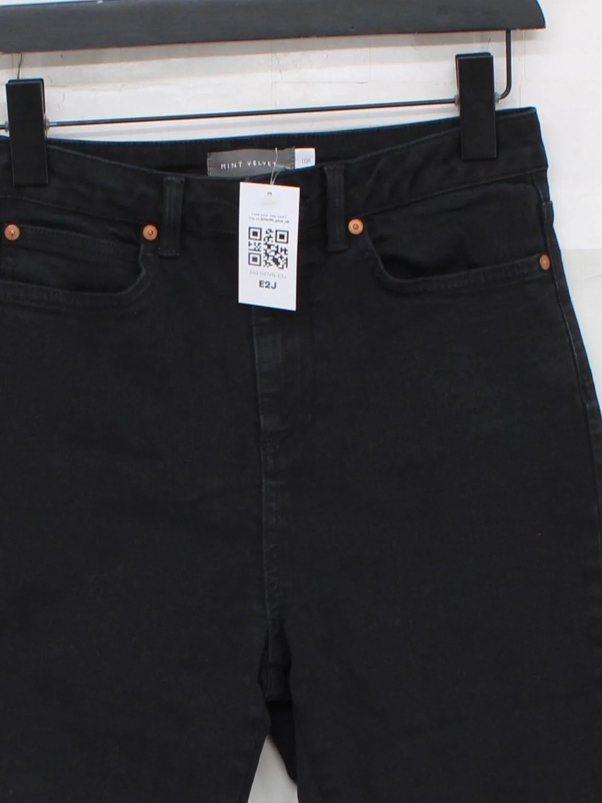 Mint Velvet Women's Jeans UK 10 Black Cotton with Polyester, Elastane Skinny - Image 3