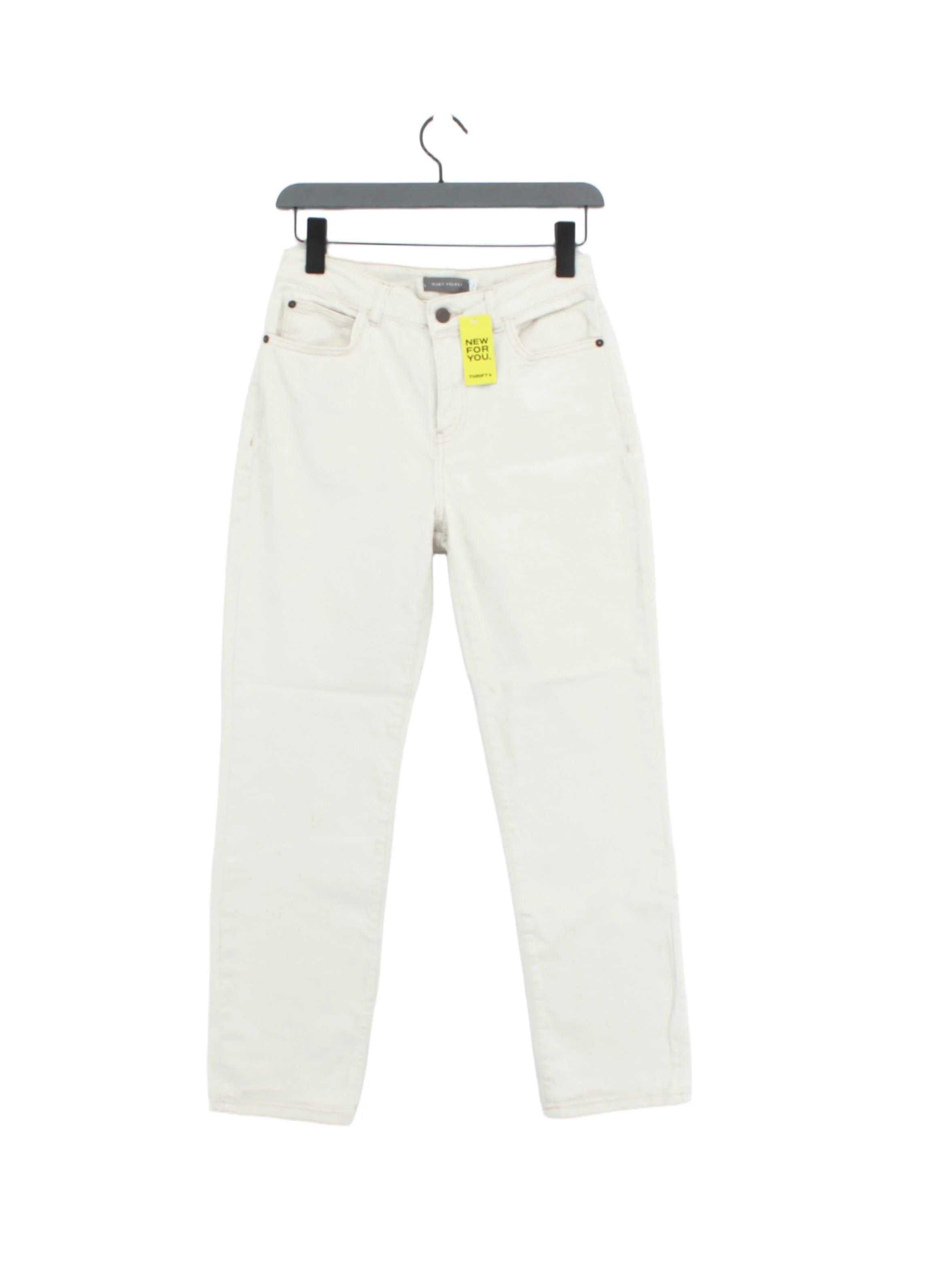 Mint Velvet Women's Jeans UK 10 White Cotton with Elastane Boyfriend
