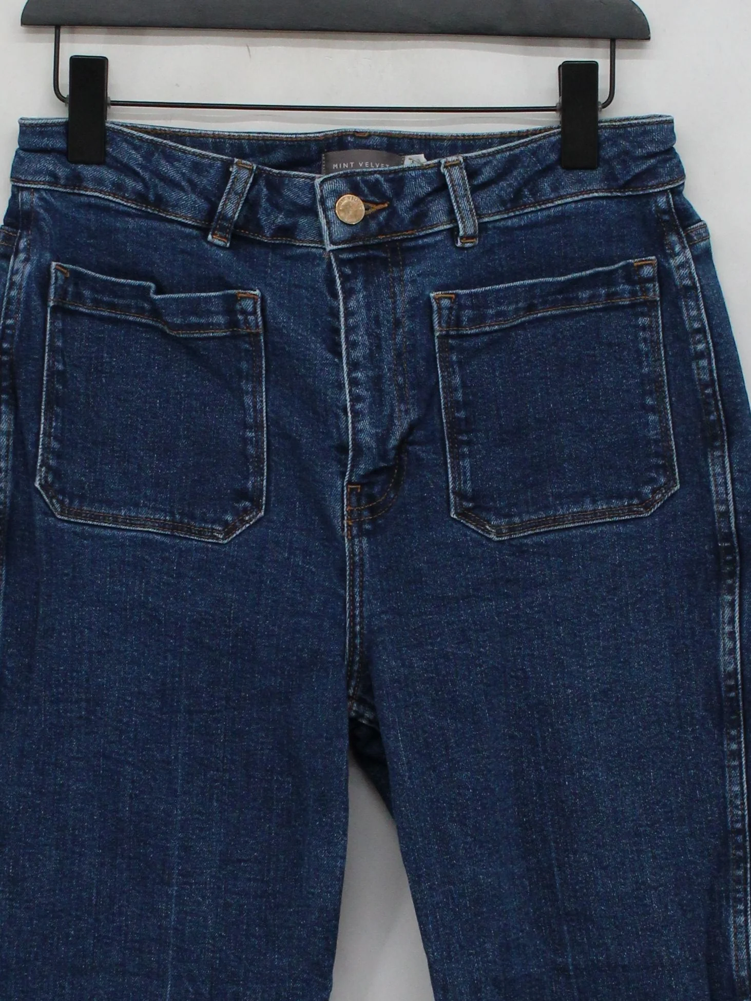 Mint Velvet Women's Jeans UK 12 Blue Cotton with Elastane Flared - Image 3