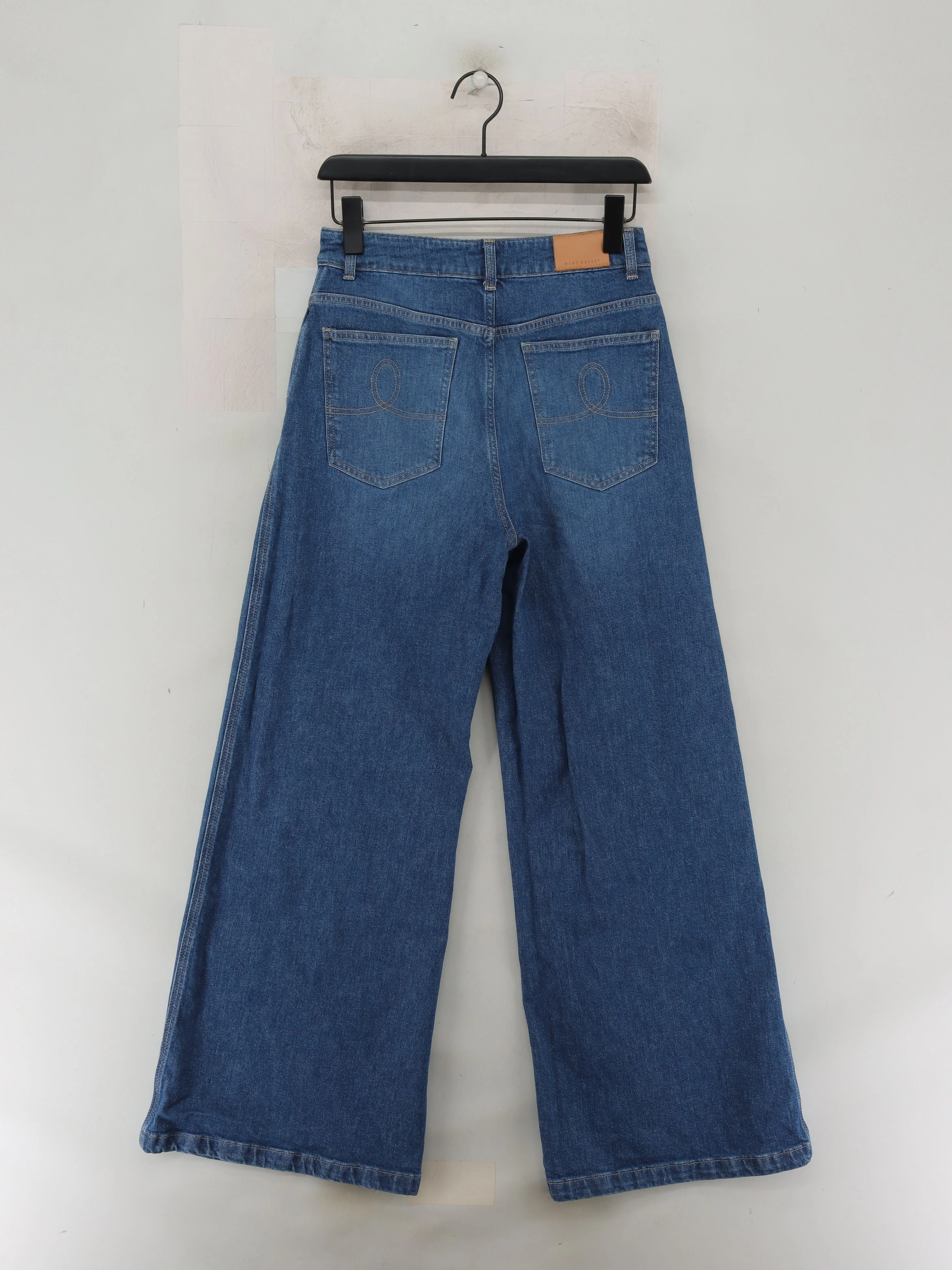 Mint Velvet Women's Jeans UK 12 Blue Cotton with Elastane Wide-Leg - Image 2