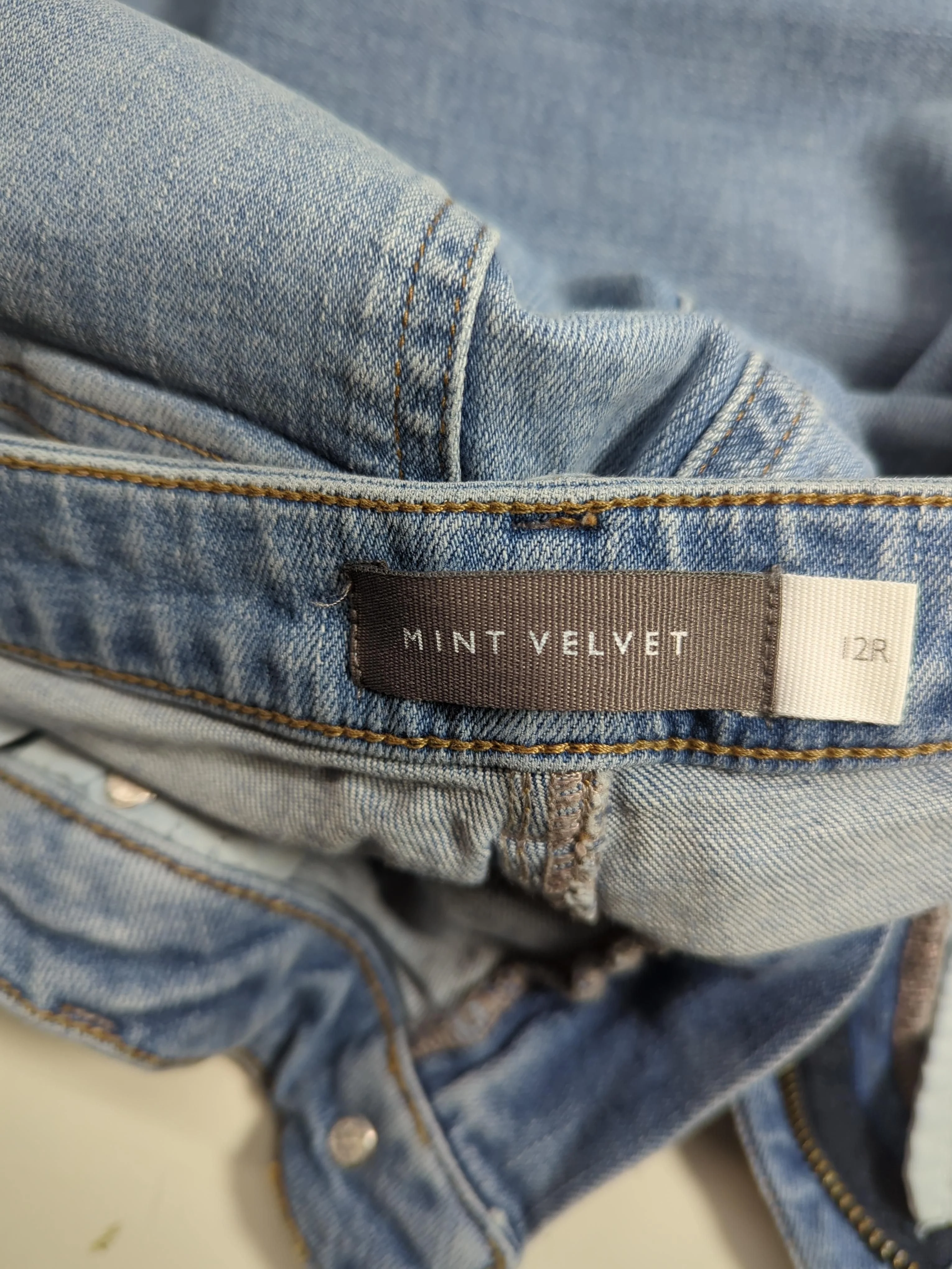 Mint Velvet Women's Jeans UK 12 Blue Cotton with Polyester, Elastane Straight - Image 5