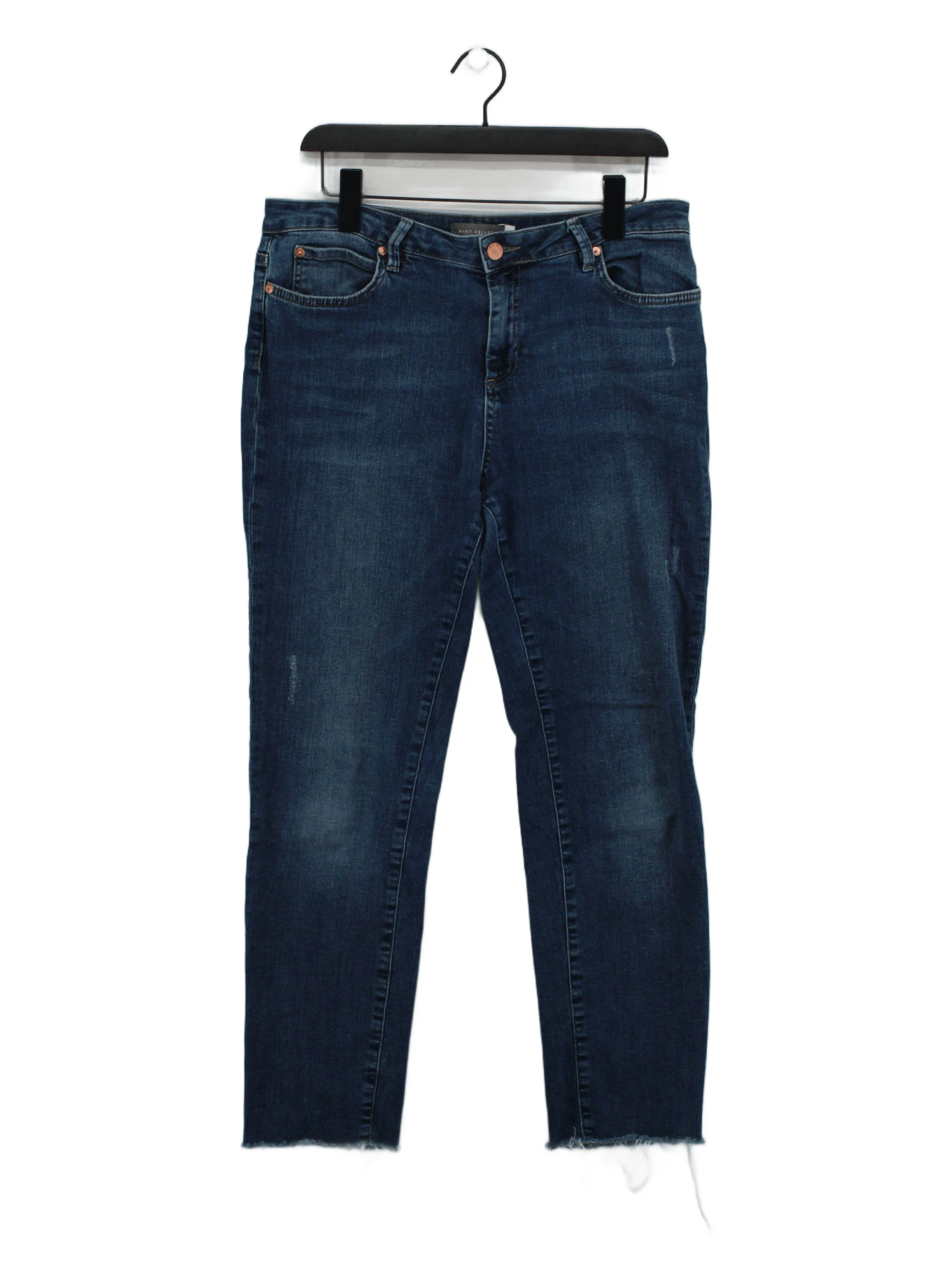 Mint Velvet Women's Jeans UK 14 Blue Cotton with Elastane Mom