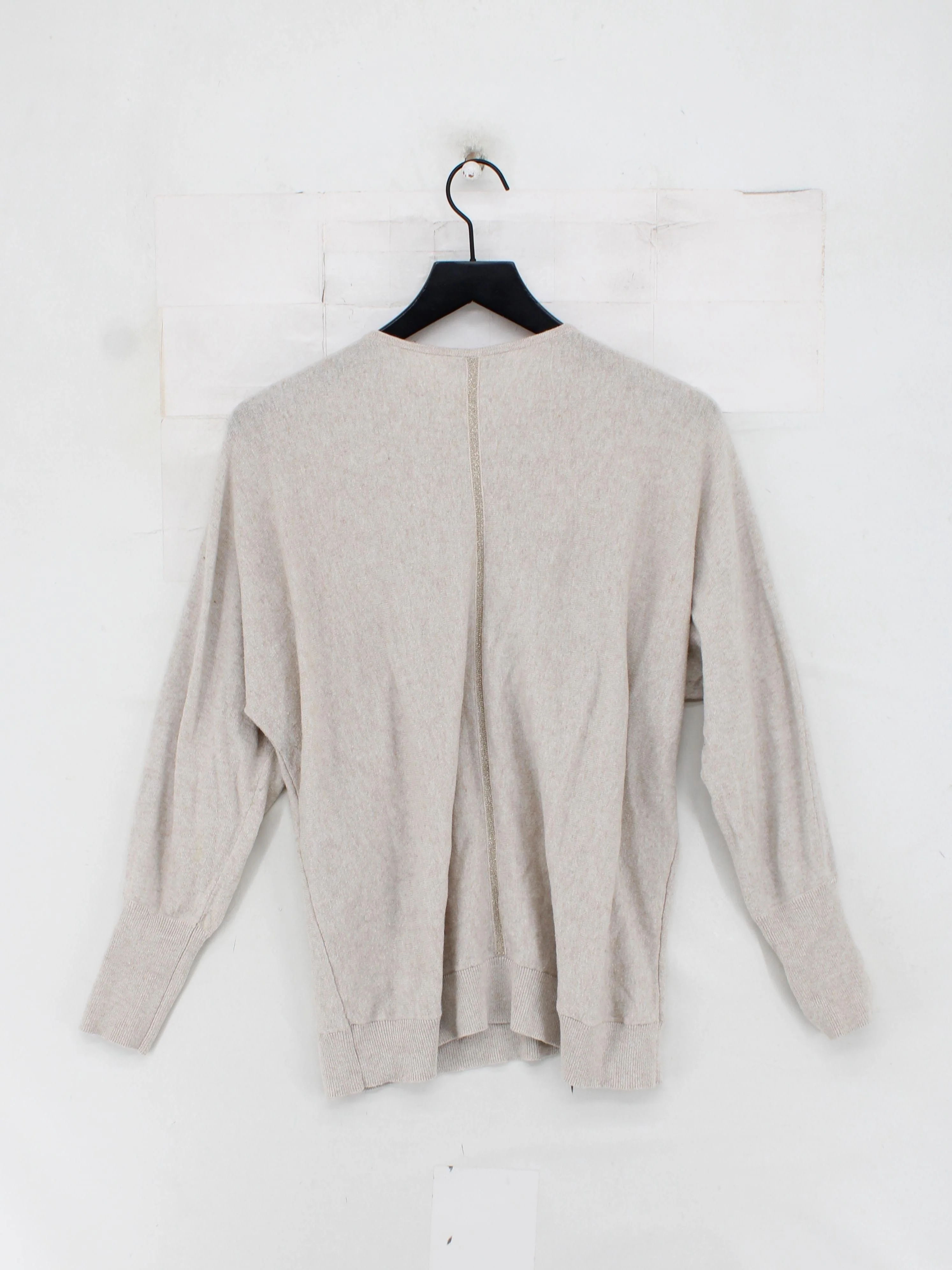 Mint Velvet Women's Jumper L Cream 100% Other V-Neck Pullover - Image 2